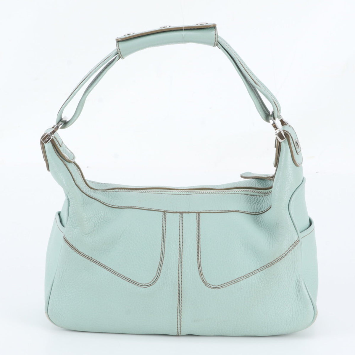Tod's Green Leather Handbag Shoulder Bag (Pre-Owned)