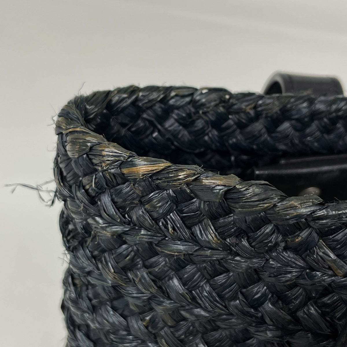 Saint Laurent Black Raffia Leather Tote Bag (Pre-Owned)