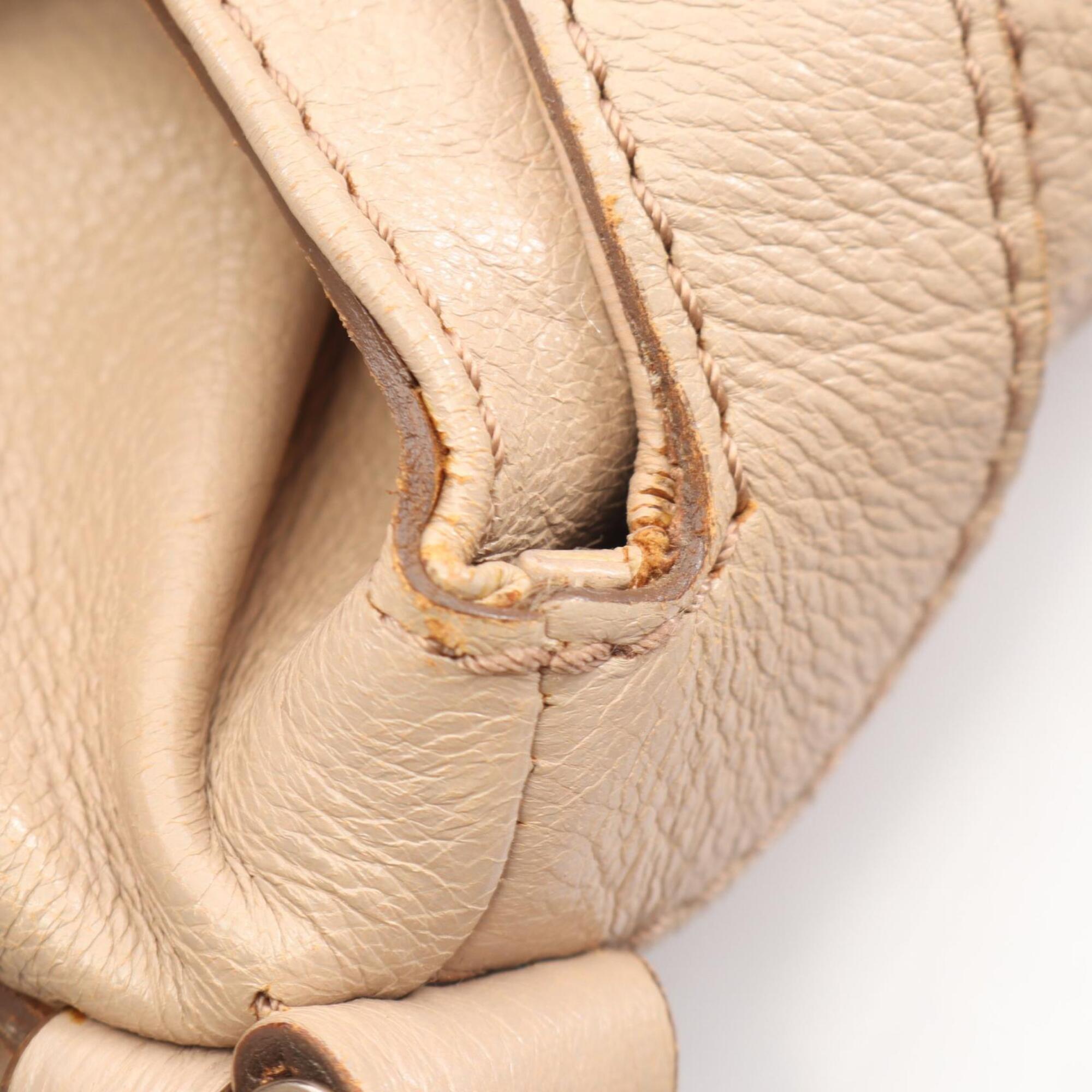 Celine Beige Leather Handbag Shoulder Bag (Pre-Owned)