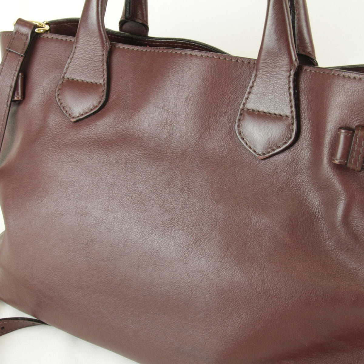 Burberry Brown Leather Canvas Tote Bag (Pre-Owned)