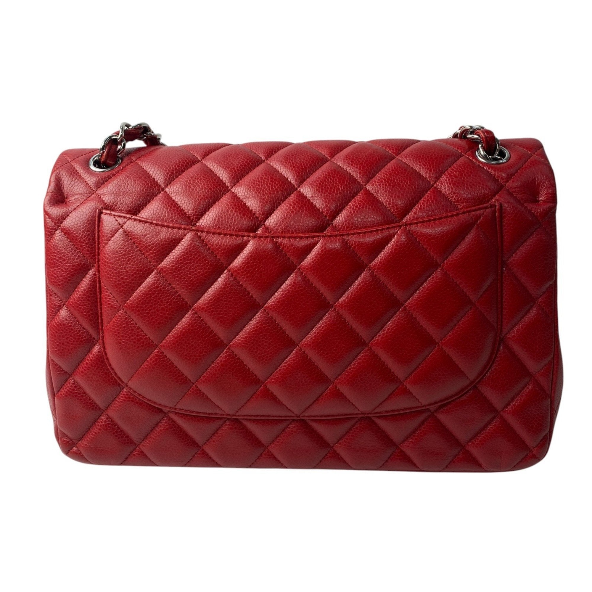 Chanel Matelasse Red Color Grained Calfskin Shoulder Bag (Pre-Owned)