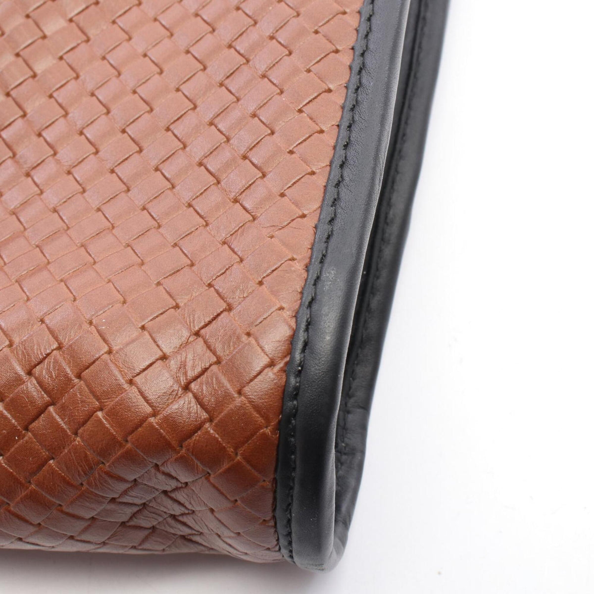 Bottega Veneta Black Brown Leather Briefcase Handbag (Pre-Owned)