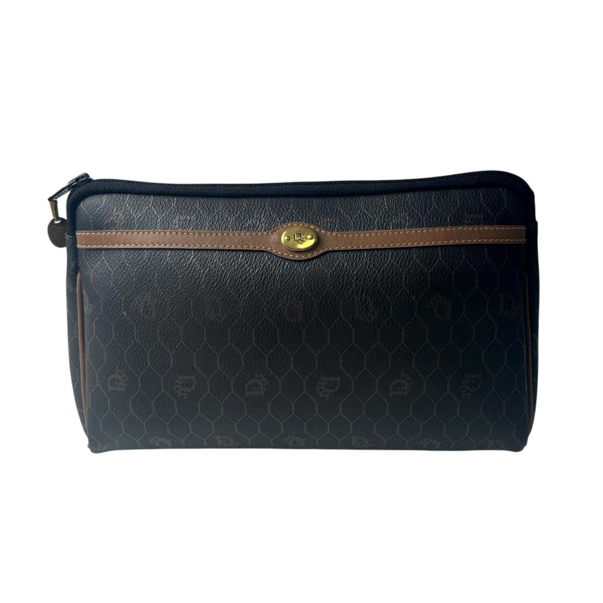 Christian Dior Dark Brown Pvc Leather Clutch Bag Pouch (Pre-Owned)