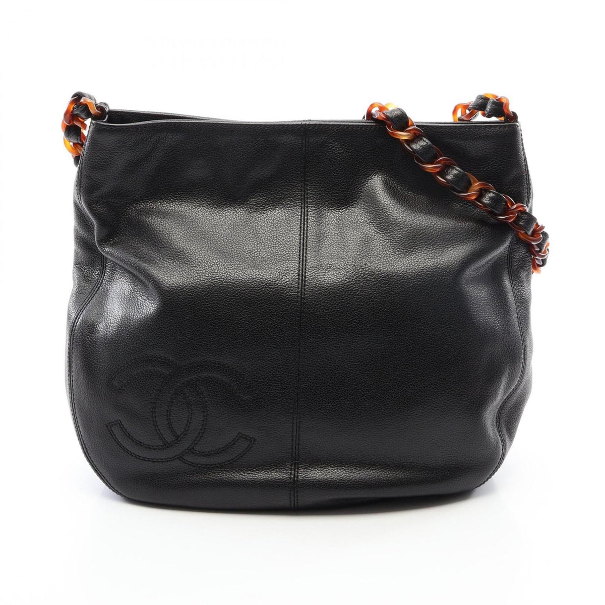 Chanel Black Grained Calfskin Handbag Shoulder Bag (Pre-Owned)
