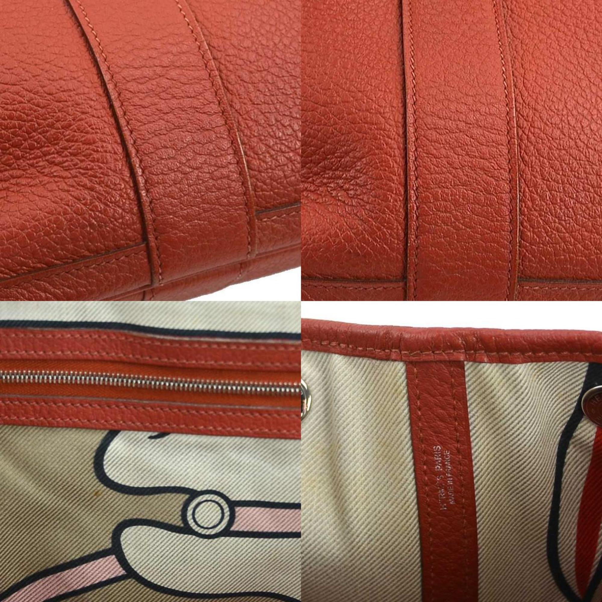 Hermes Red Color Country Leather Handbag Tote Bag (Pre-Owned)