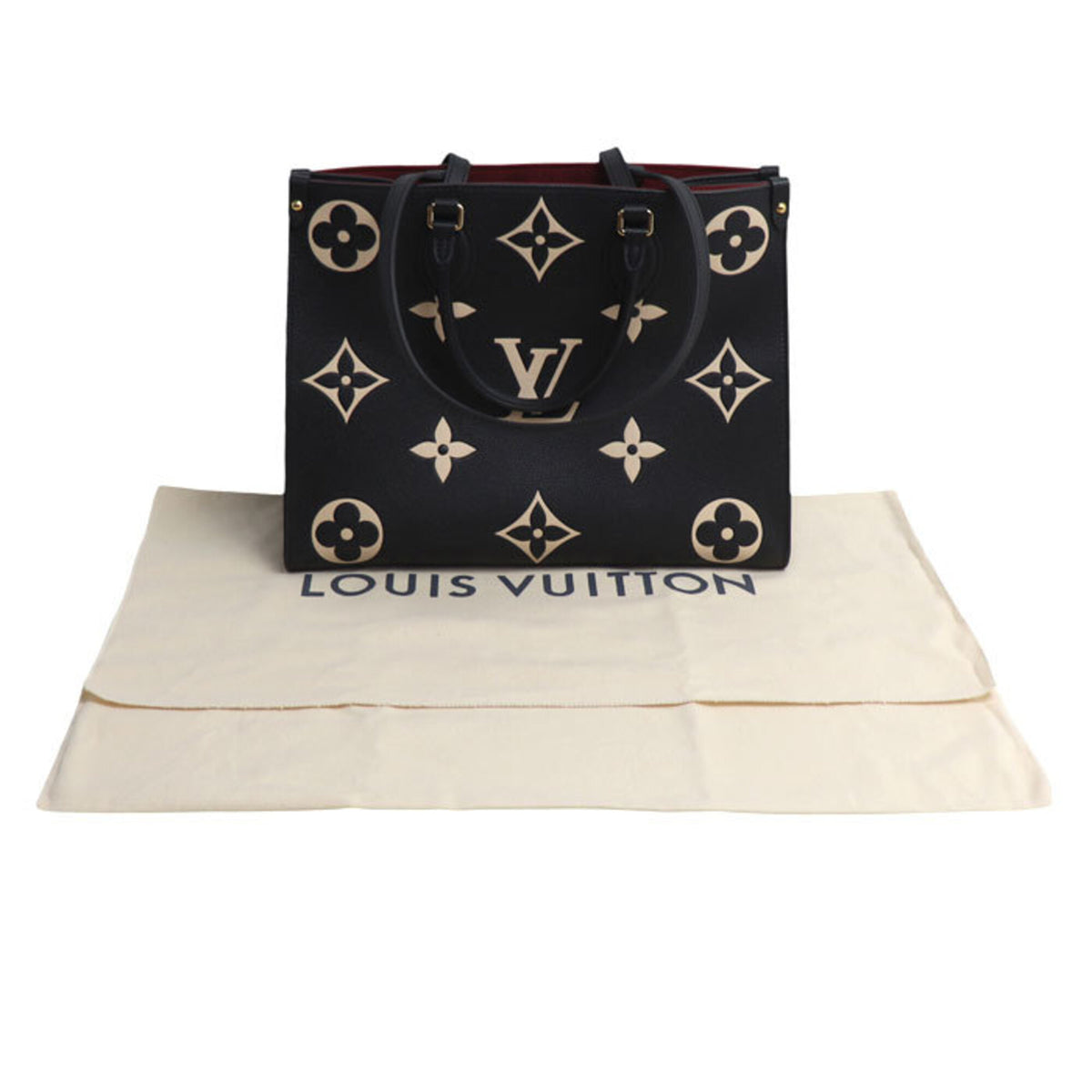 Louis Vuitton Beige Black Monogram Empreinte Tote Bag (Pre-Owned)