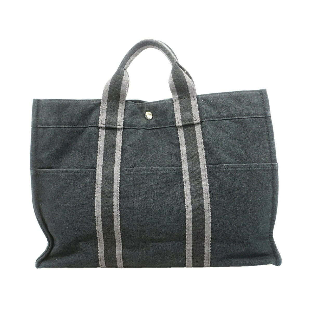 Hermes Black Canvas Tote Bag (Pre-Owned)