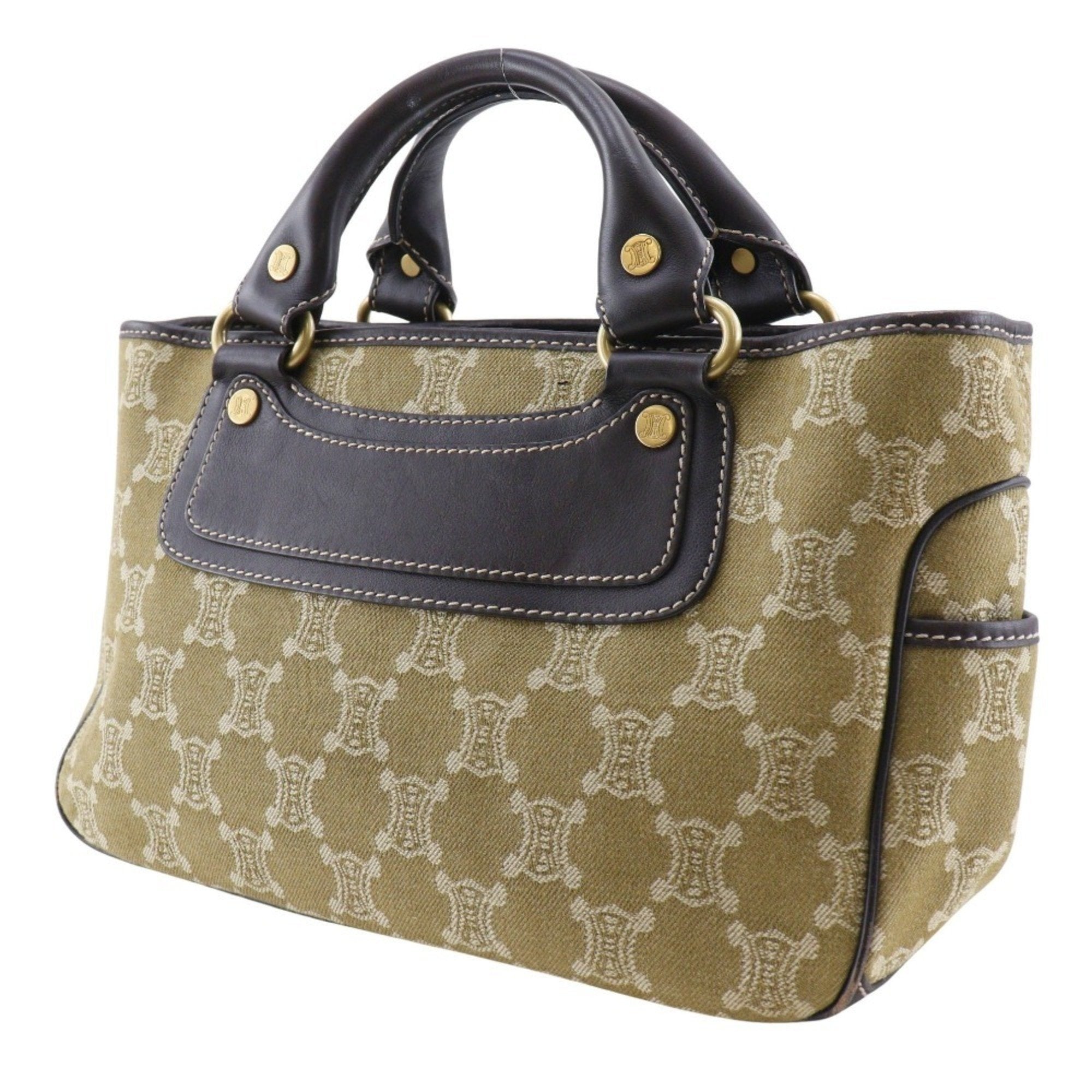 Celine Khaki Canvas Handbag (Pre-Owned)