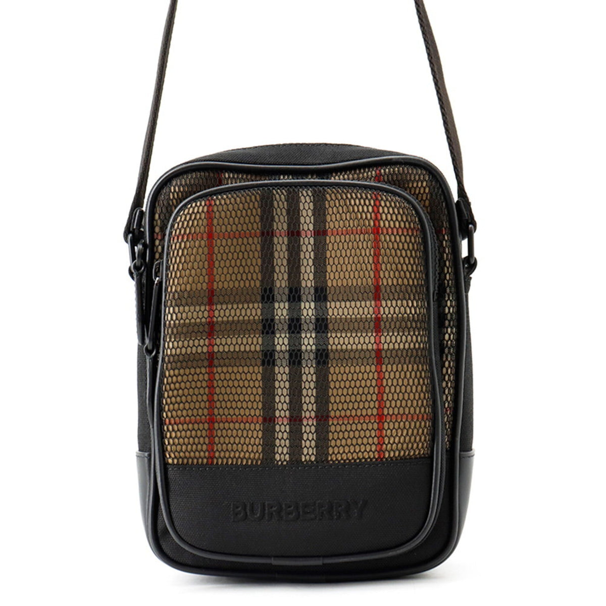 Burberry Black Multi-Color Canvas Leather Handbag Shoulder Bag (Pre-Owned)