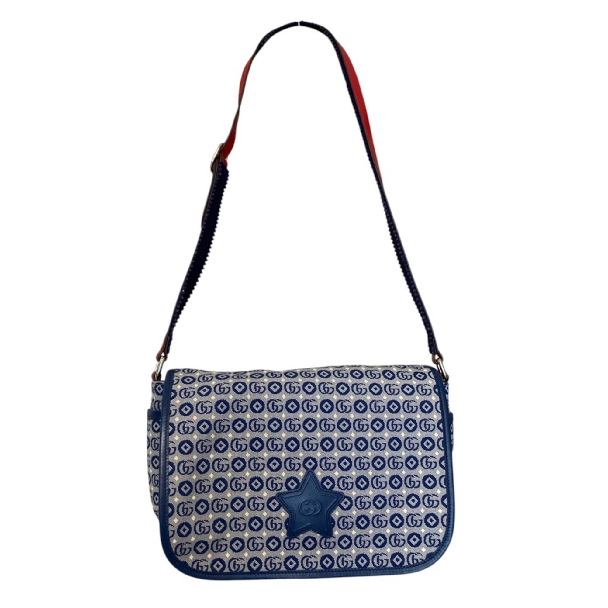 Gucci Navy Messenger Bag Shoulder Bag (Pre-Owned)