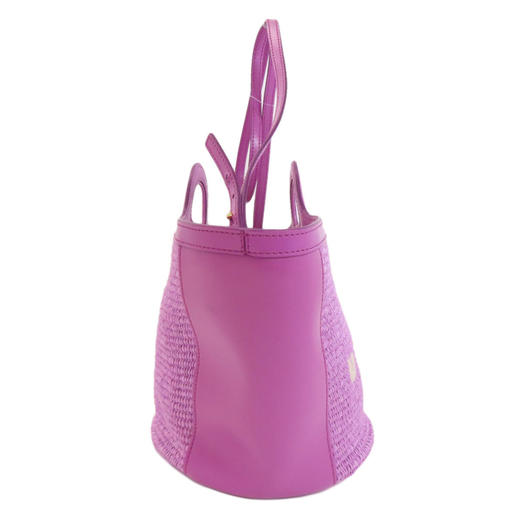 Marni Purple Raffia Leather Handbag (Pre-Owned)