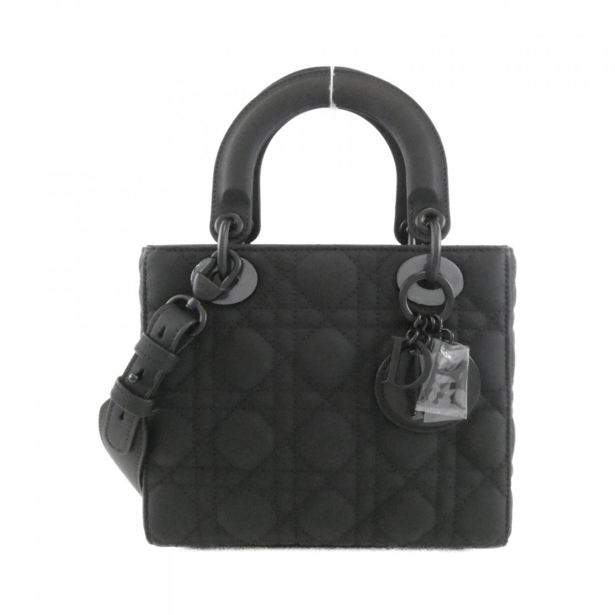 Christian Dior Lady Dior Black Leather Handbag (Pre-Owned)
