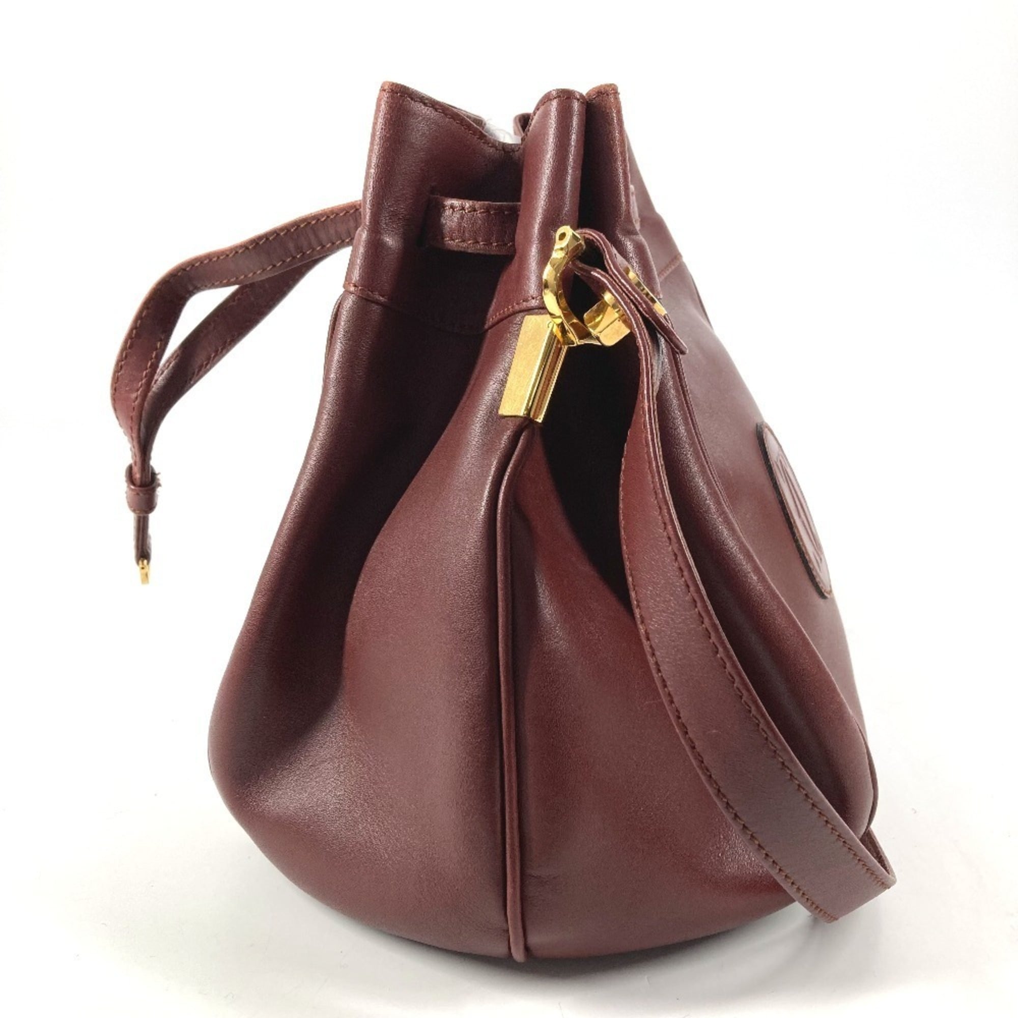 Cartier Must Wine Red Leather Shoulder Bag (Pre-Owned)