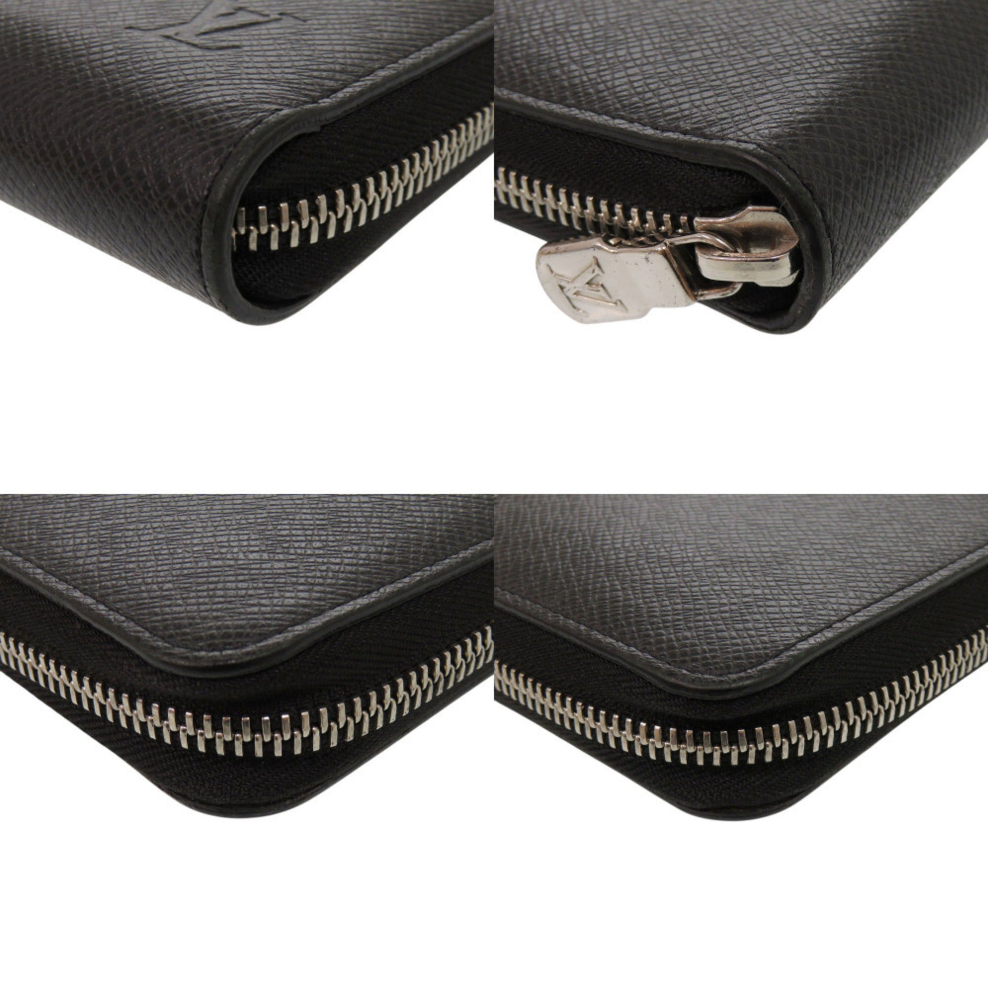 Louis Vuitton Black Taiga Leather Long Wallet (Bi-Fold) (Pre-Owned)