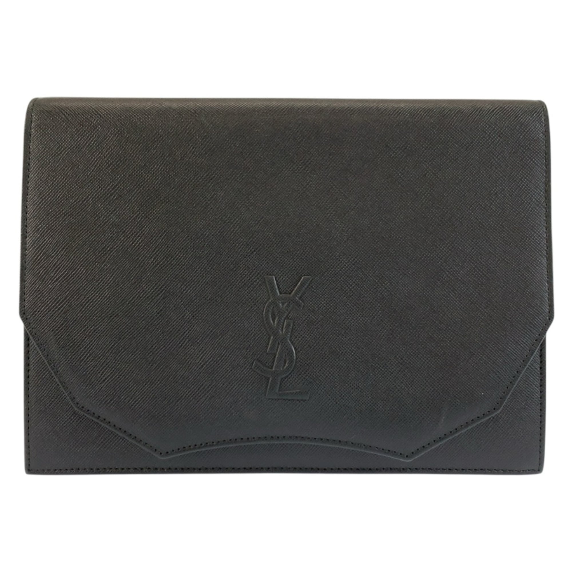 Yves Saint Laurent Black Leather Clutch Bag (Pre-Owned)