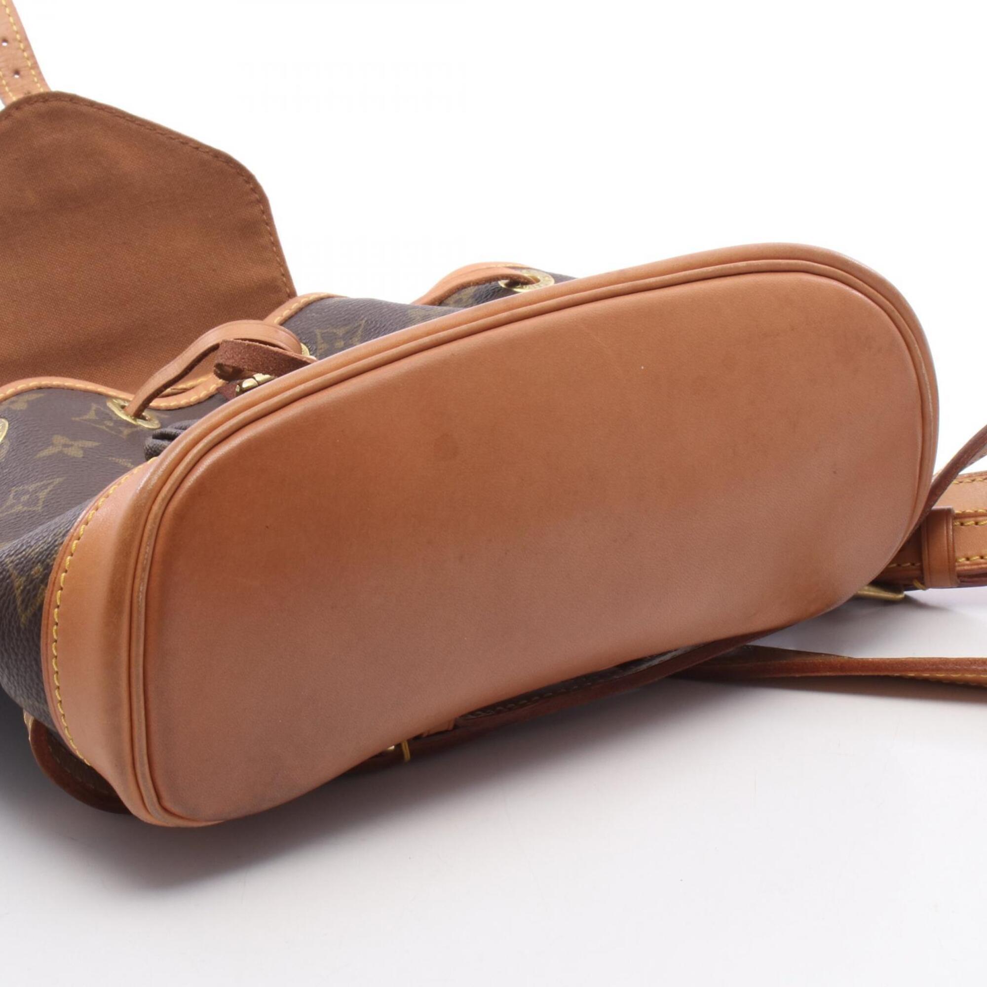 Louis Vuitton Brown Monogram Coated Canvas Leather Monogram Backpack Handbag (Pre-Owned)