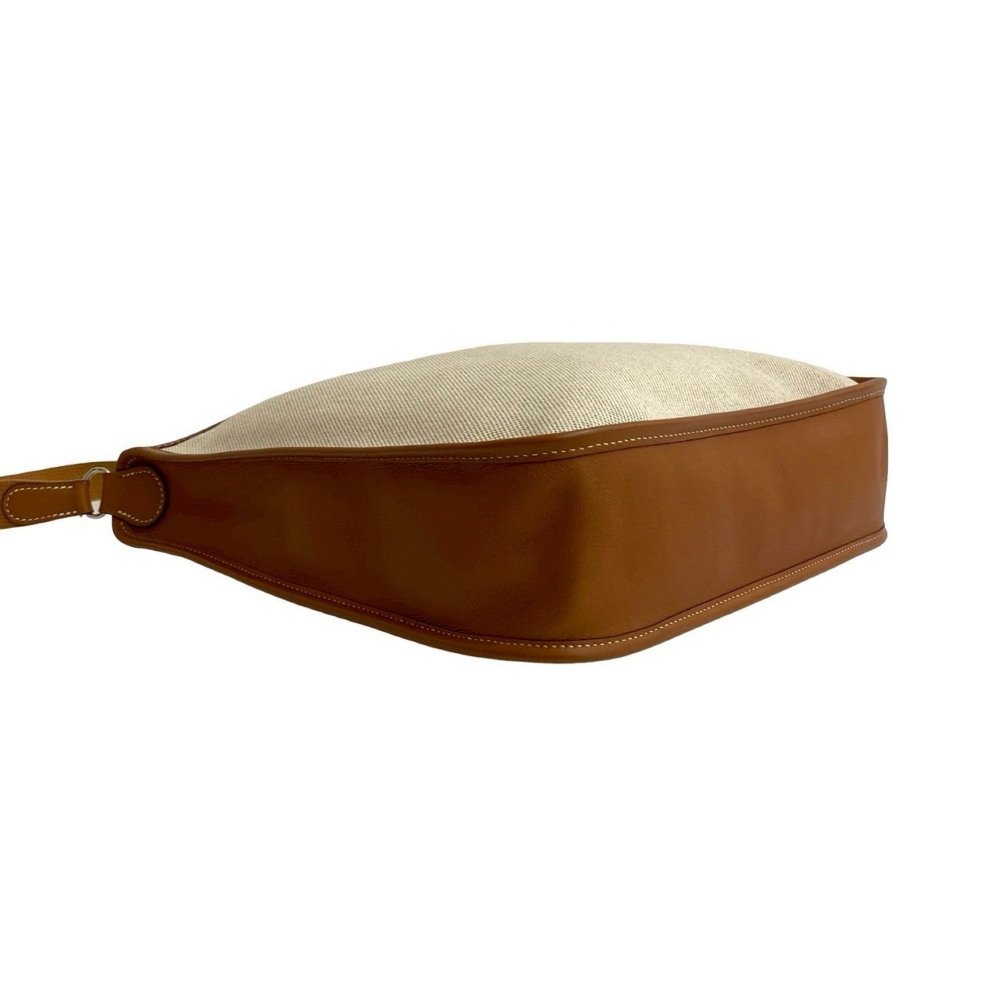 Hermes Brown White Toile H Buffalo Leather Shoulder Bag (Pre-Owned)