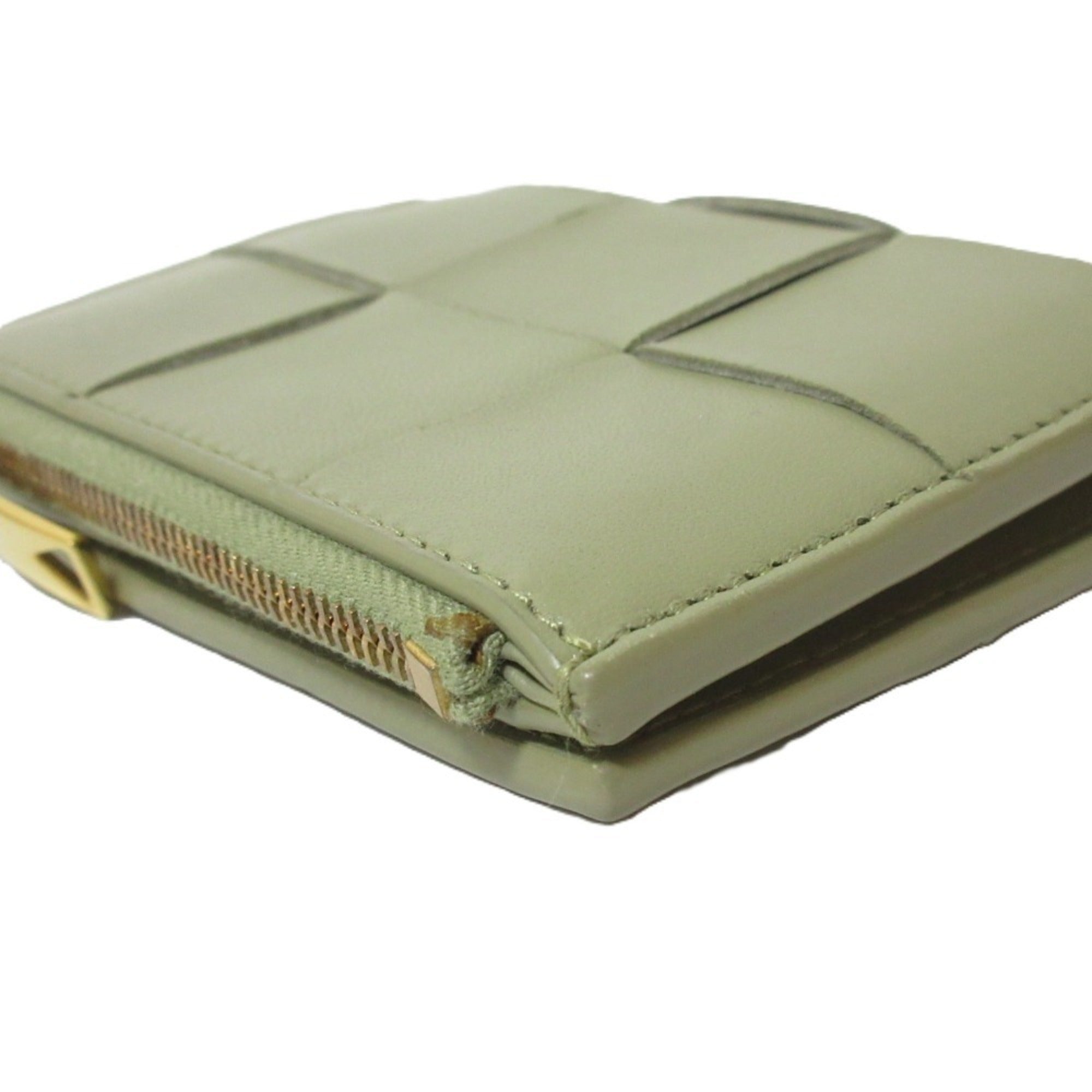 Bottega Veneta Khaki Leather Wallet (Bi-Fold) (Pre-Owned)