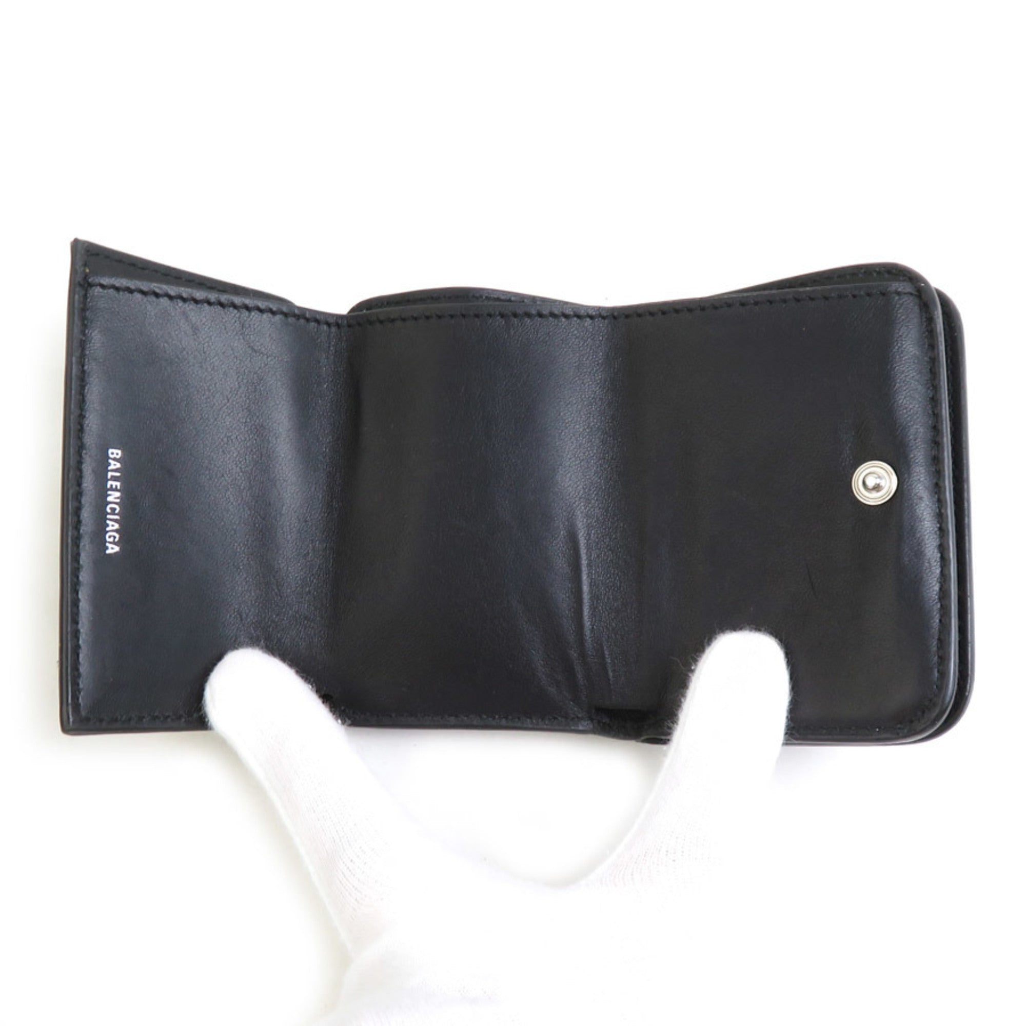 Balenciaga Black Leather Wallet (Tri-Fold) (Pre-Owned)