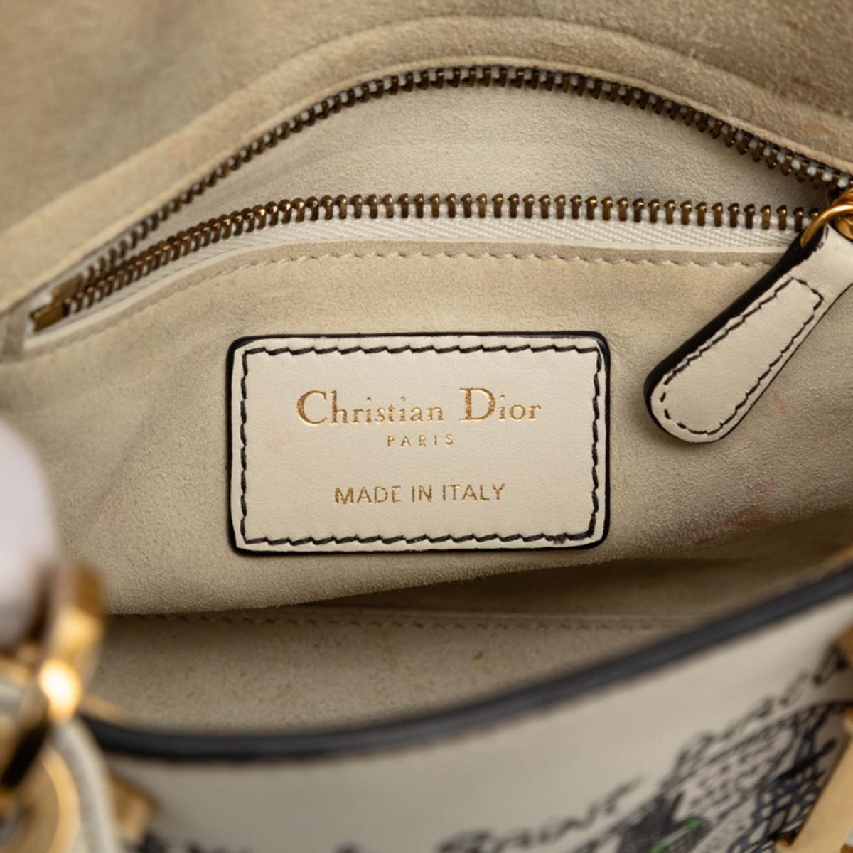 Christian Dior Off-White Leather Handbag Shoulder Bag (Pre-Owned)