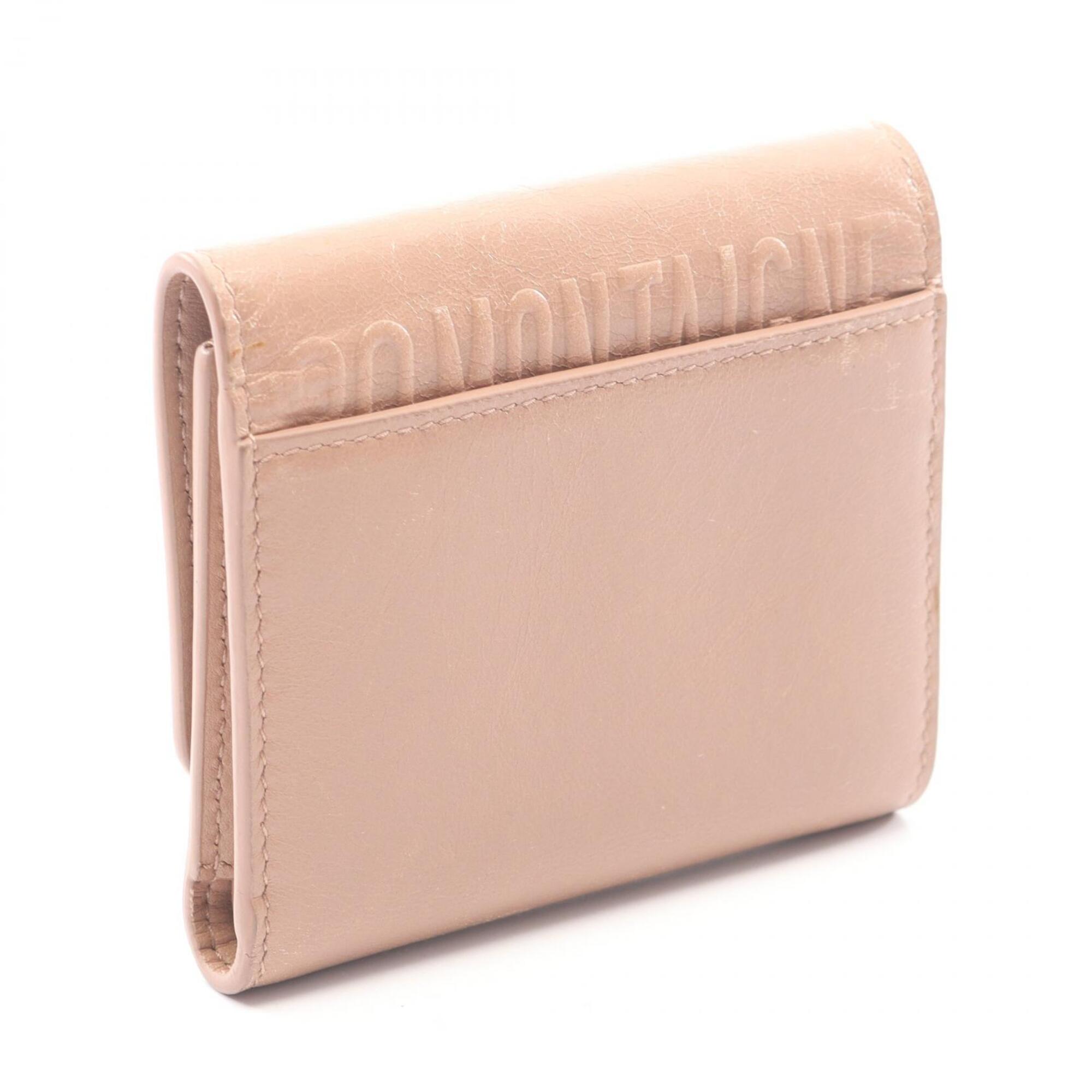 Christian Dior Pink Leather Wallet (Tri-Fold) (Pre-Owned)