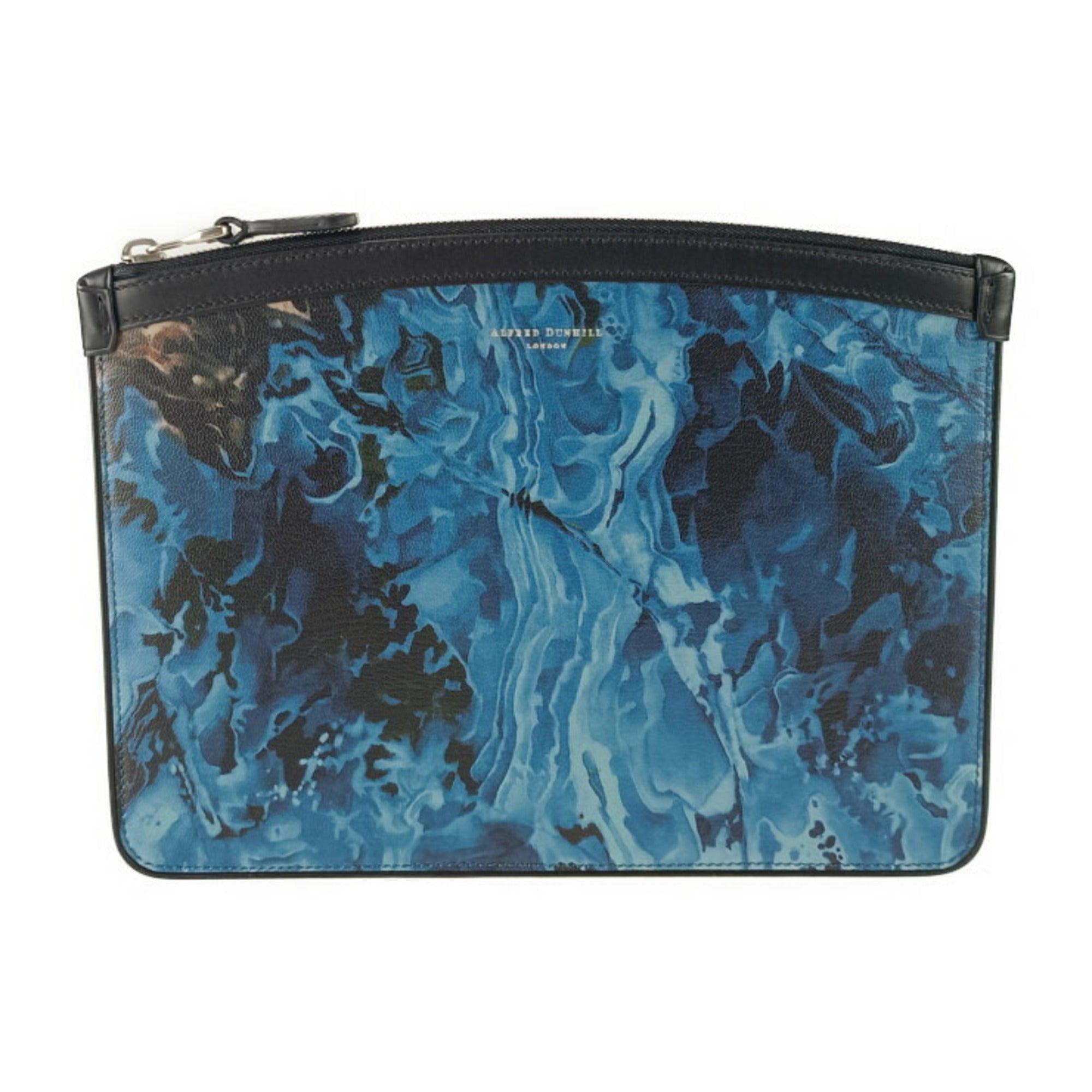 Dunhill Blue Leather Clutch Bag Pouch (Pre-Owned)