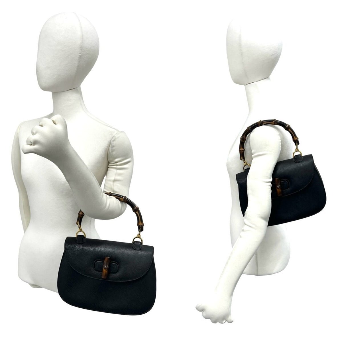 Gucci Black Leather Handbag Tote Bag (Pre-Owned)