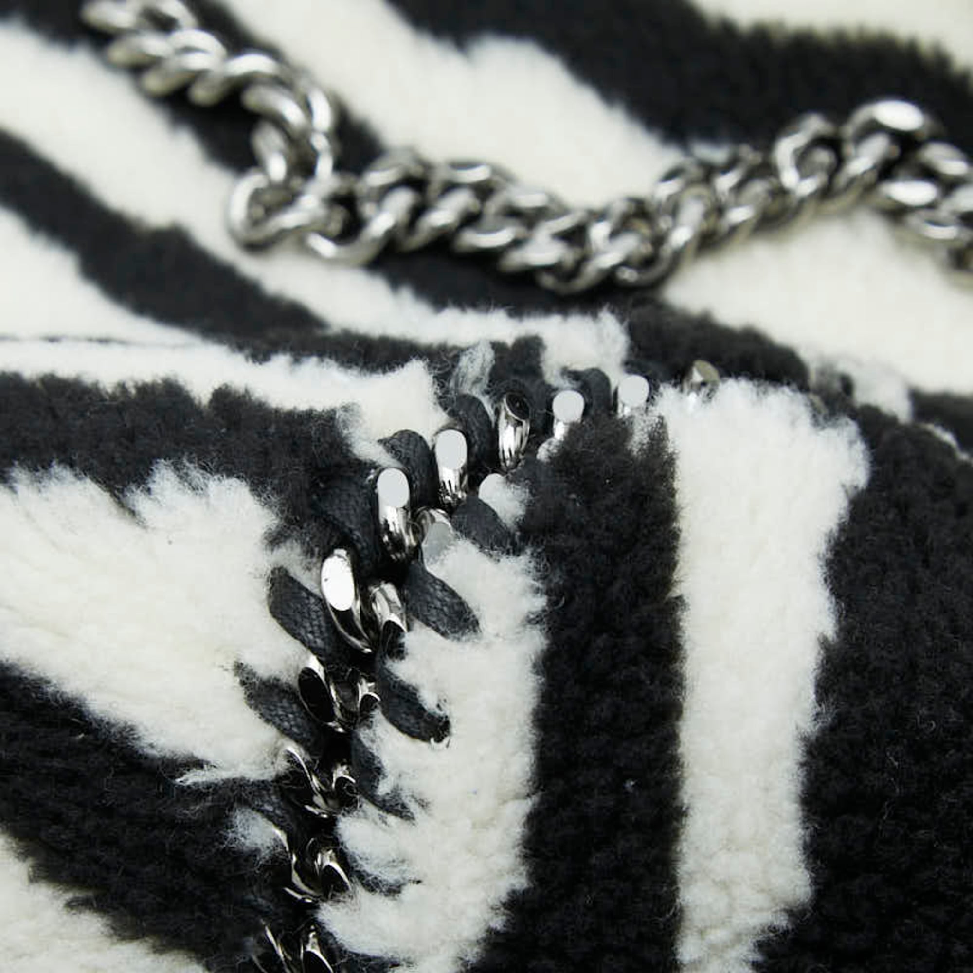 Stella Mccartney Black White Shoulder Bag Tote Bag (Pre-Owned)