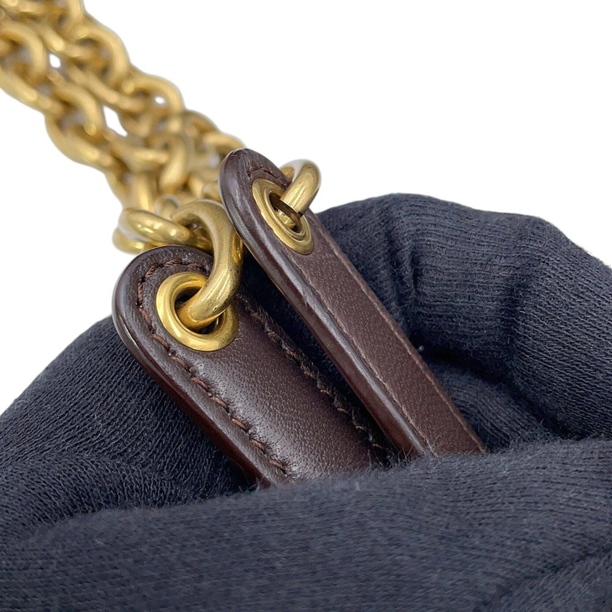 Yves Saint Laurent Gold Leather Shoulder Bag (Pre-Owned)