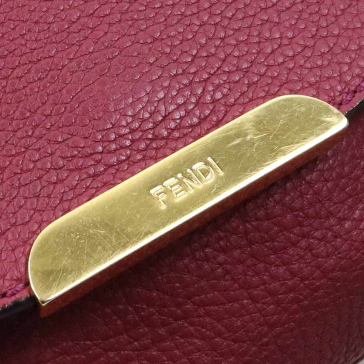 Fendi Bordeaux Leather Shoulder Bag (Pre-Owned)