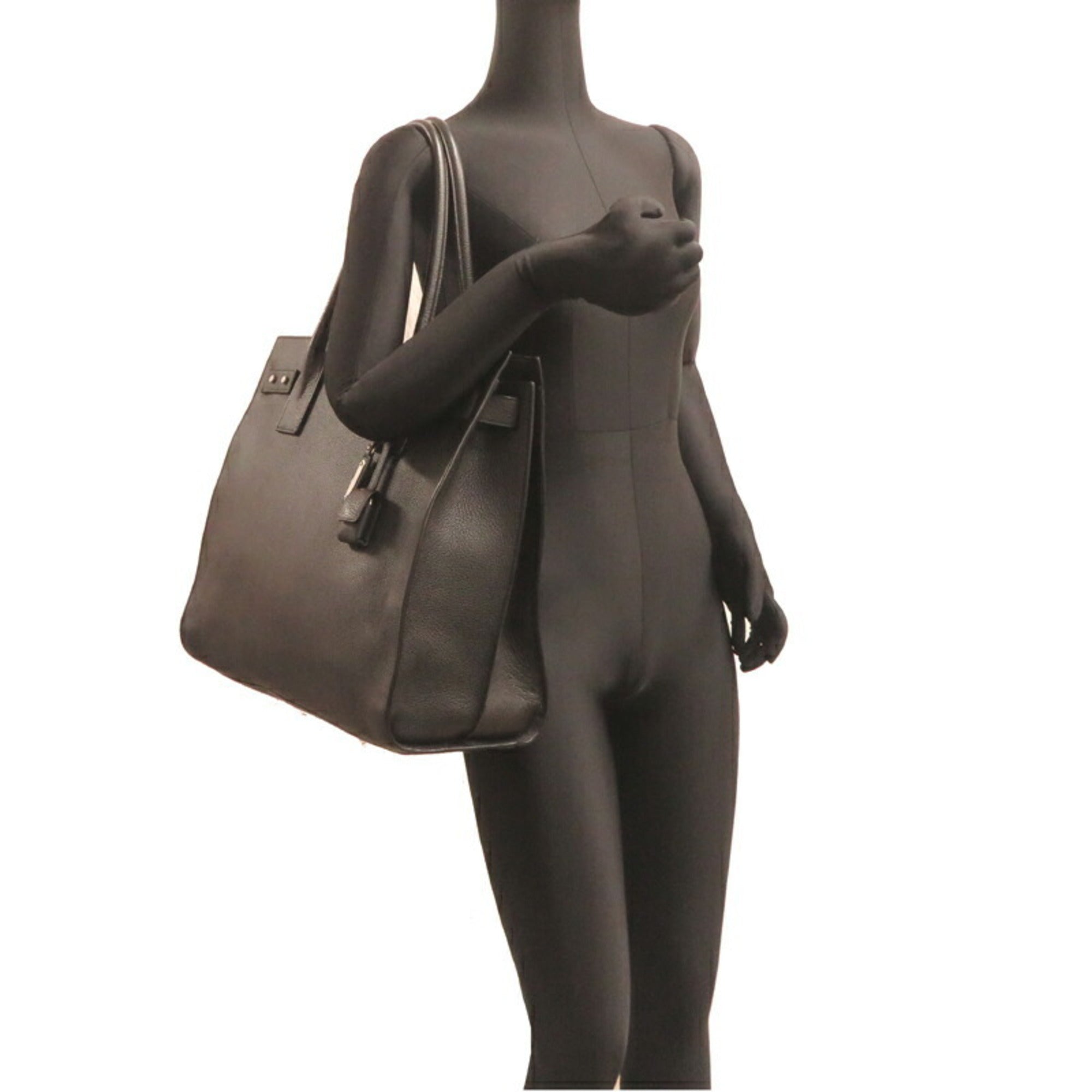 Saint Laurent Black Leather Tote Bag (Pre-Owned)