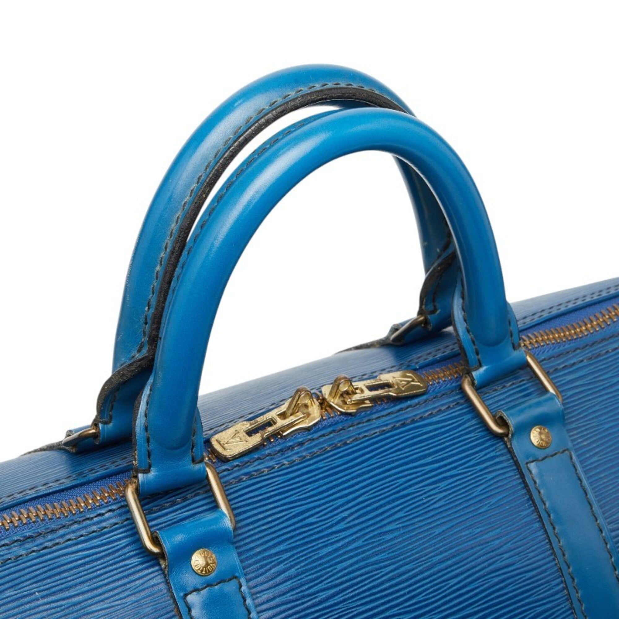 Louis Vuitton Epi Toledo Blue Leather Boston Bag (Pre-Owned)