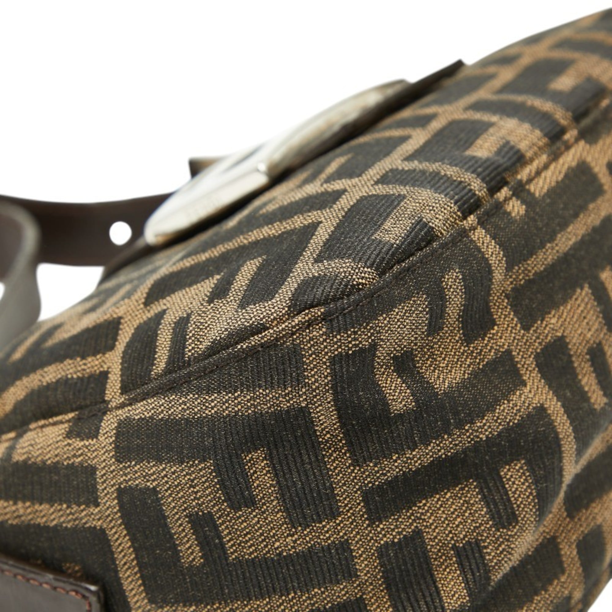 Fendi Brown Canvas Leather Shoulder Bag (Pre-Owned)