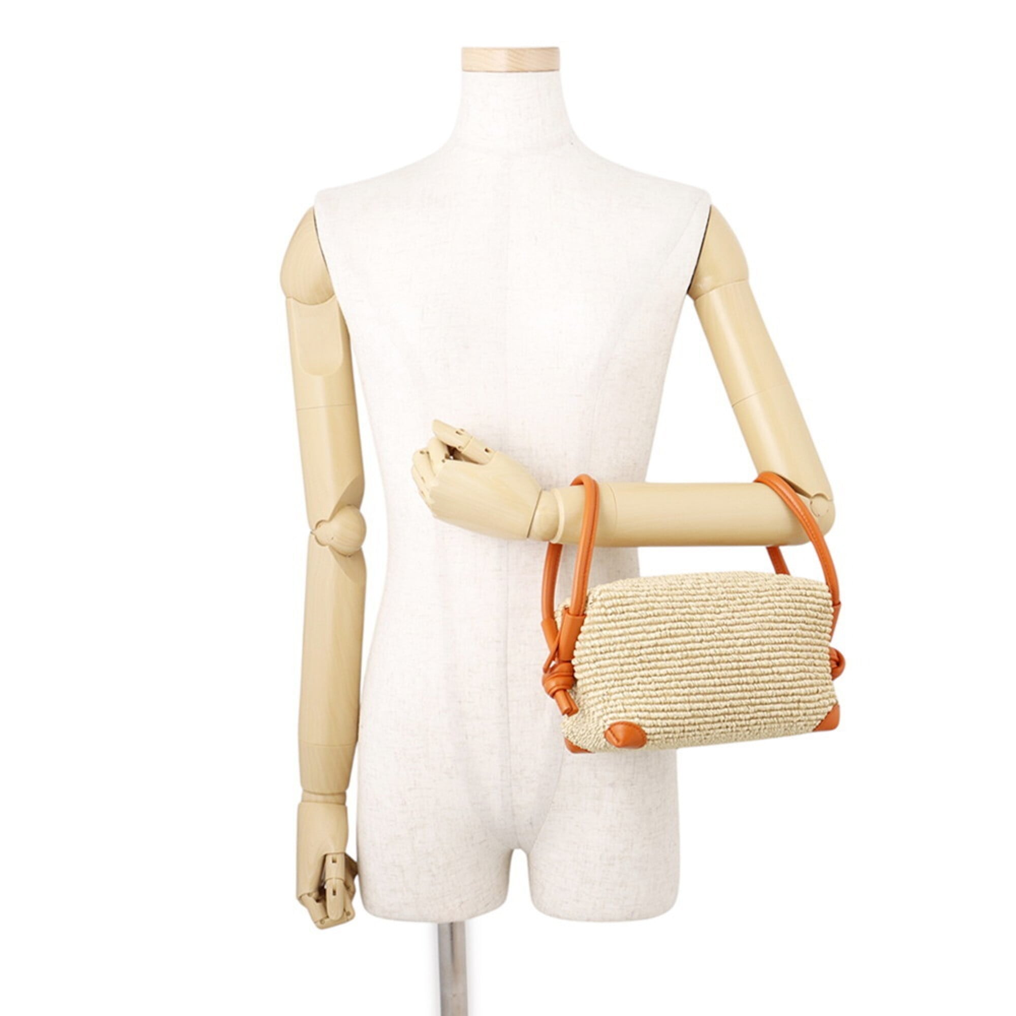 Bottega Veneta Brown Raffia Leather Handbag (Pre-Owned)