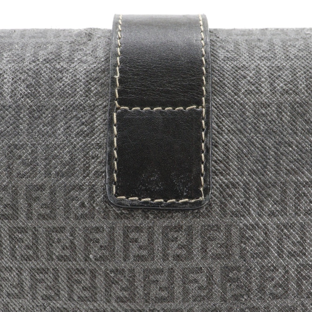 Fendi Zucchino Gray Zucchino Pochette Shoulder Bag (Pre-Owned)