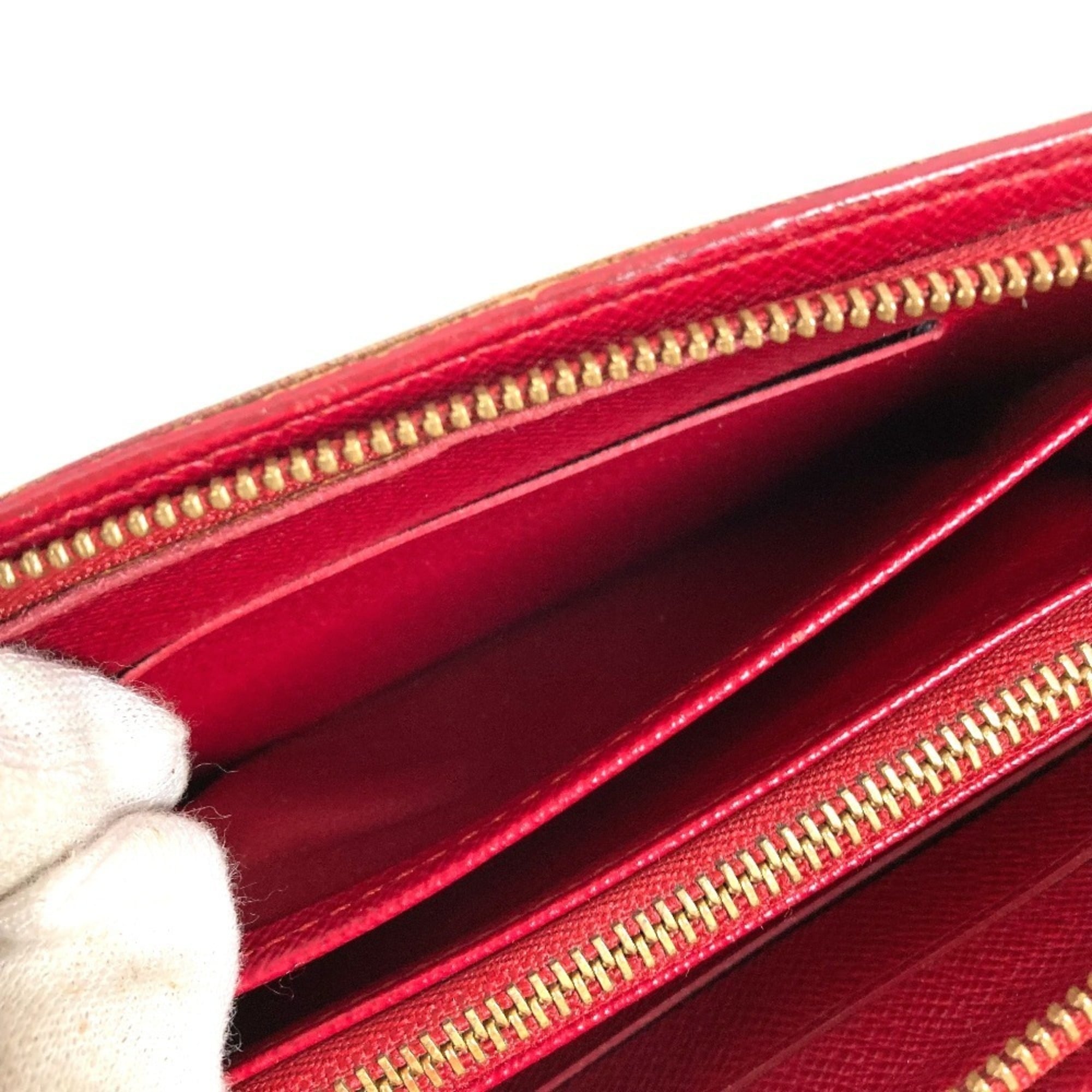 Louis Vuitton Brown Red Color Monogram Cherry Blossom Long Wallet (Bi-Fold) (Pre-Owned)