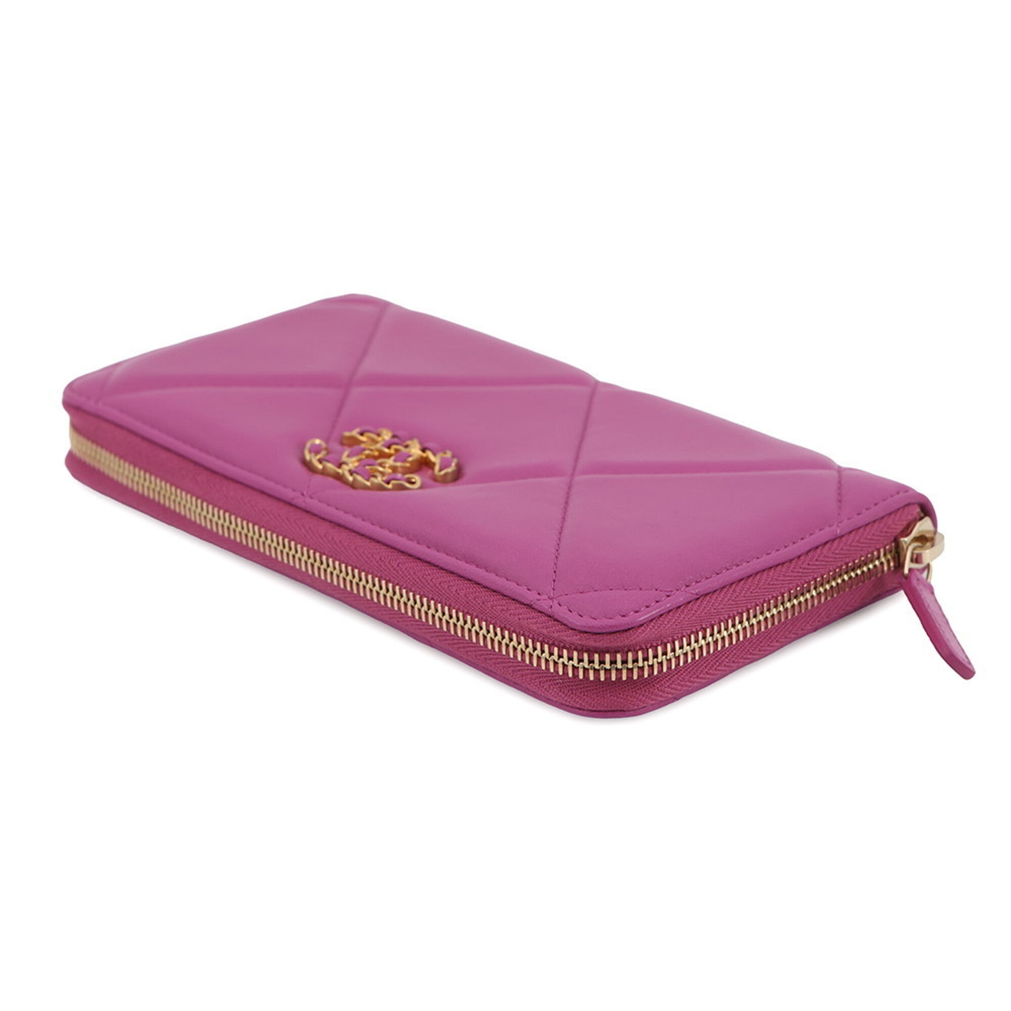 Chanel Purple Leather Long Wallet (Bi-Fold) (Pre-Owned)