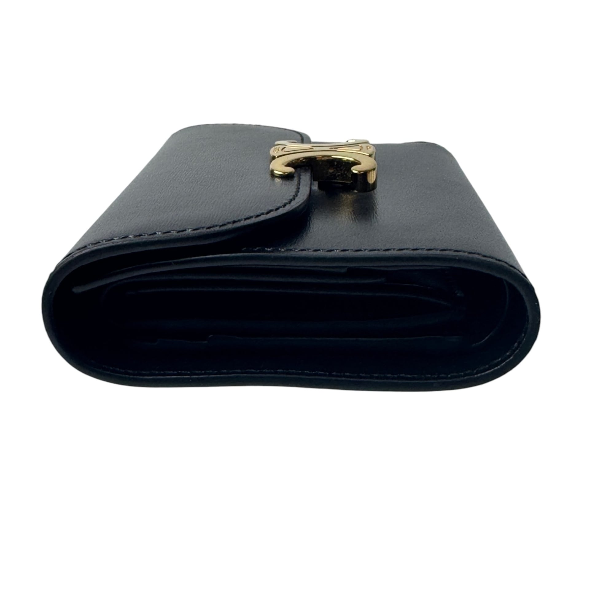 Celine Black Leather Wallet (Tri-Fold) (Pre-Owned)