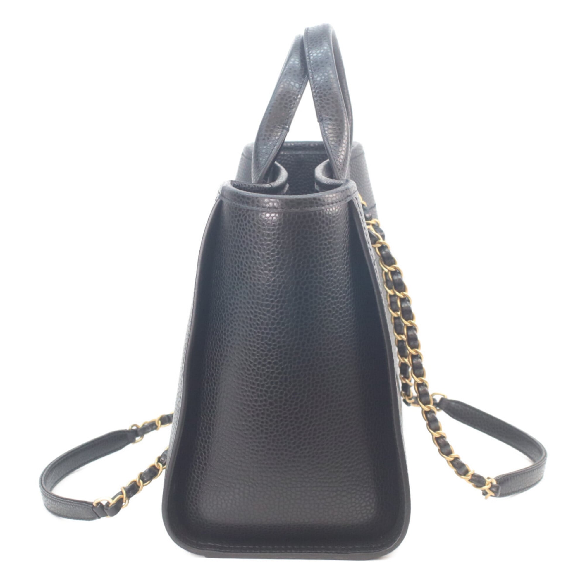 Chanel Black Grained Calfskin Pouch Shoulder Bag (Pre-Owned)