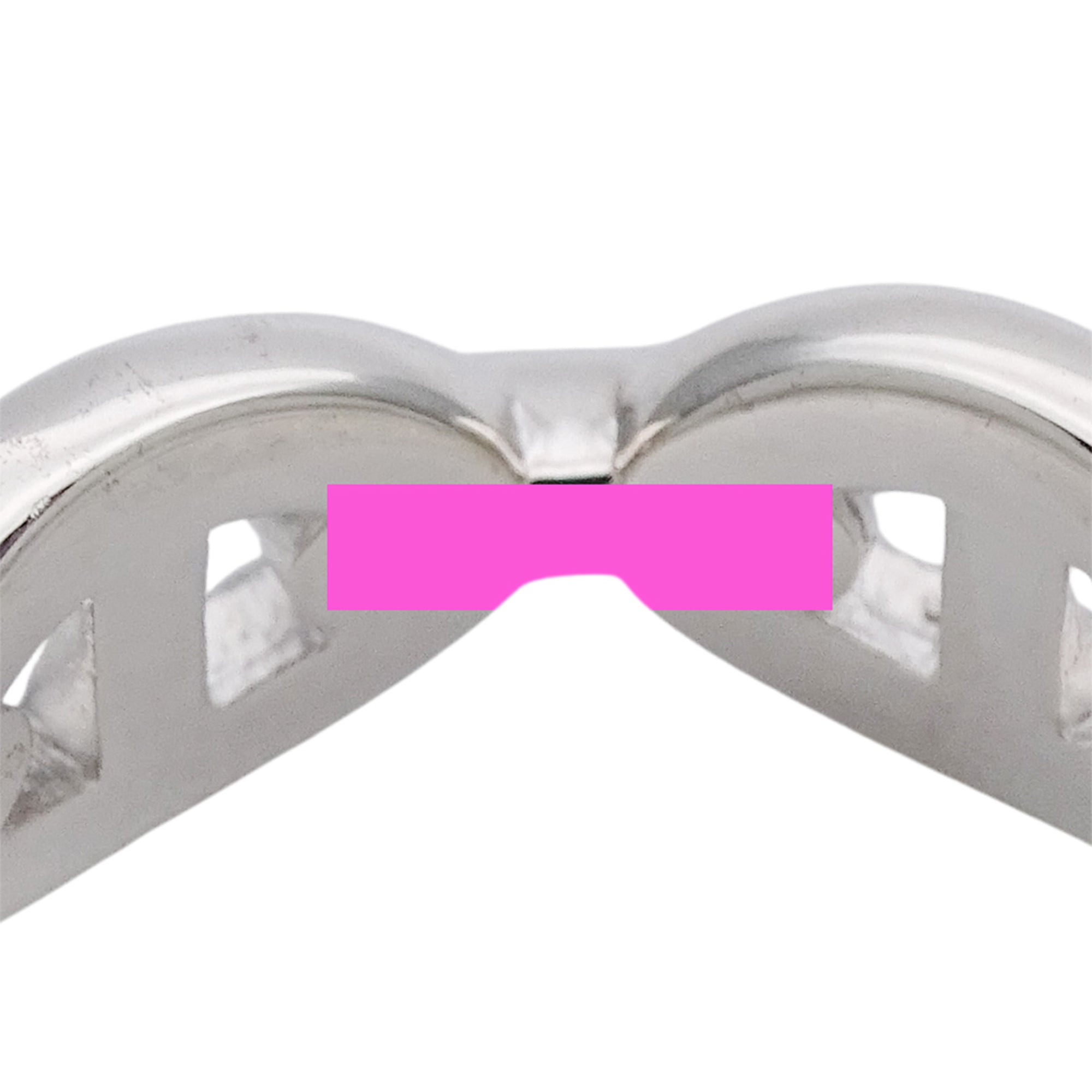 Hermes Silver Silver 925 Band Ring (Pre-Owned)