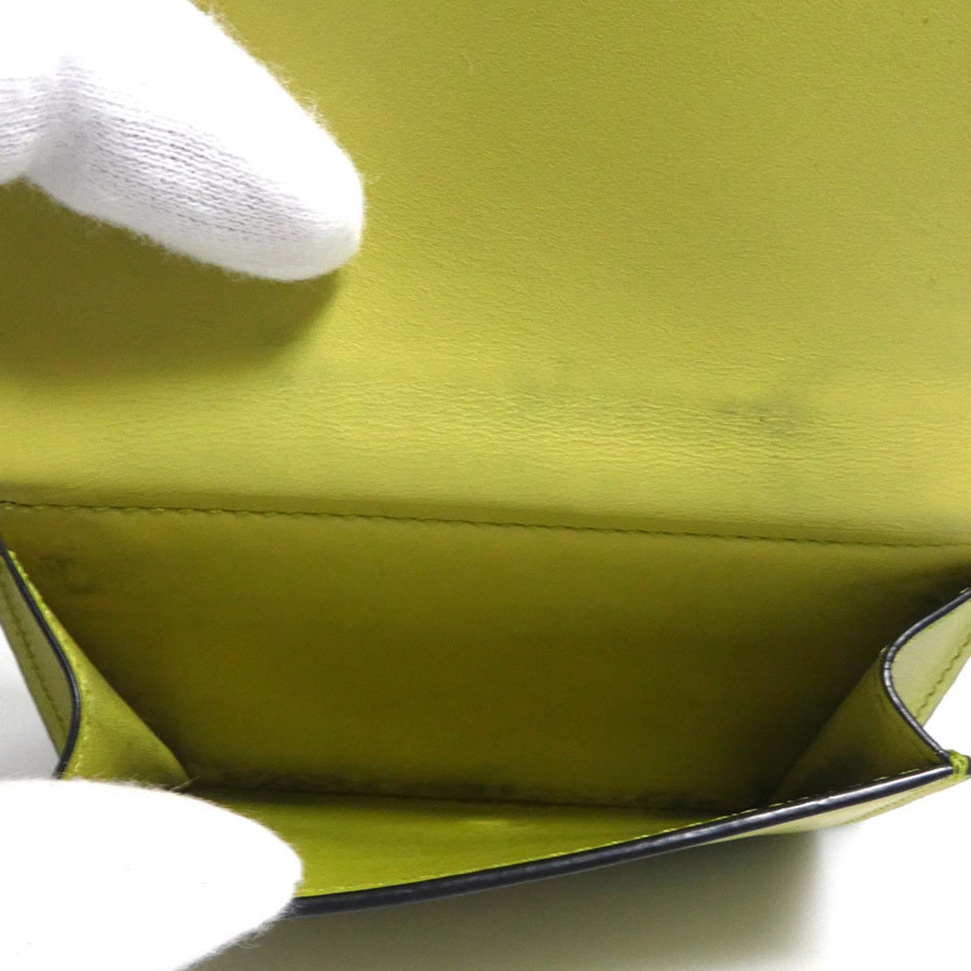 Loewe Green Yellow Leather Wallet (Tri-Fold) (Pre-Owned)