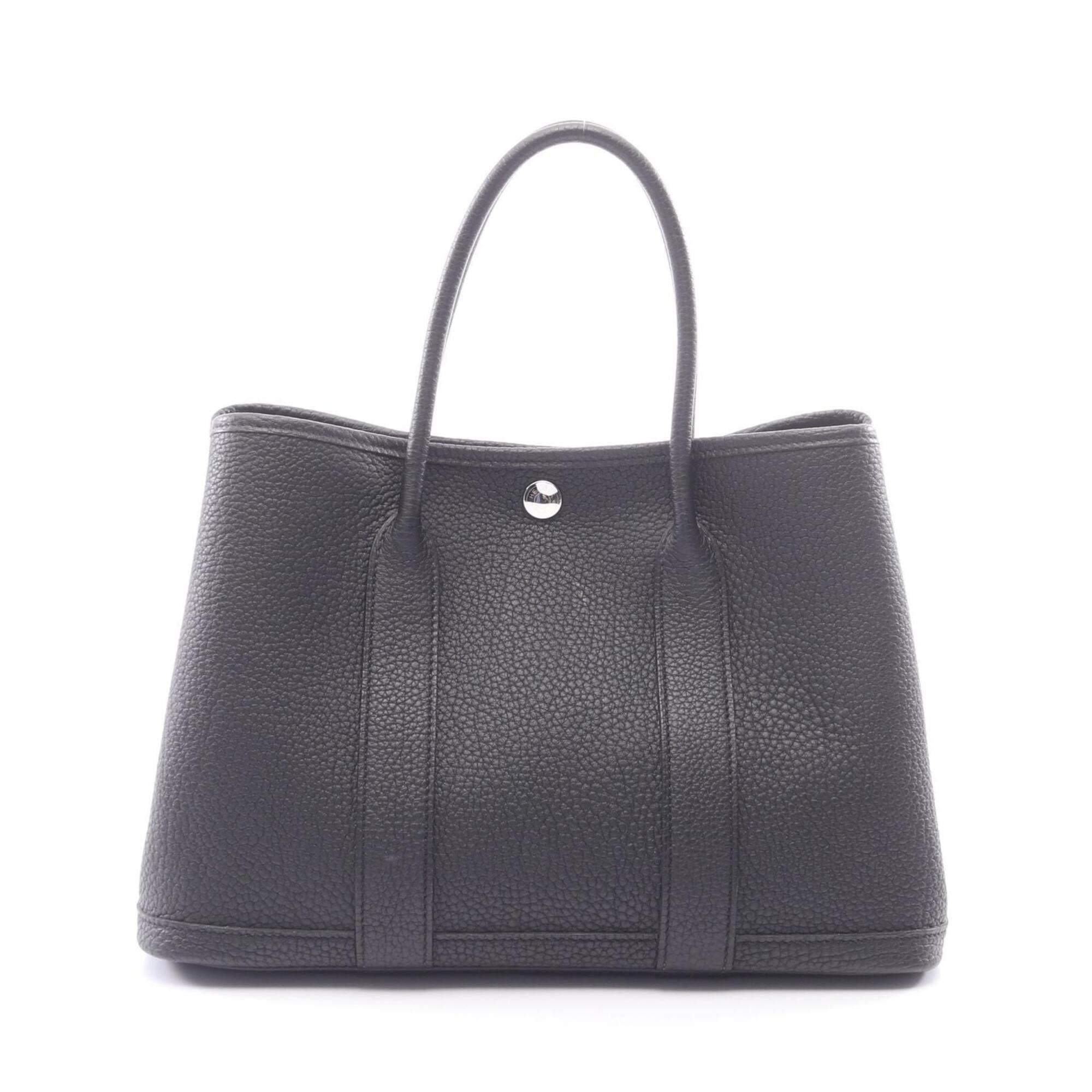 Hermes Black Negonda Leather Handbag Tote Bag (Pre-Owned)