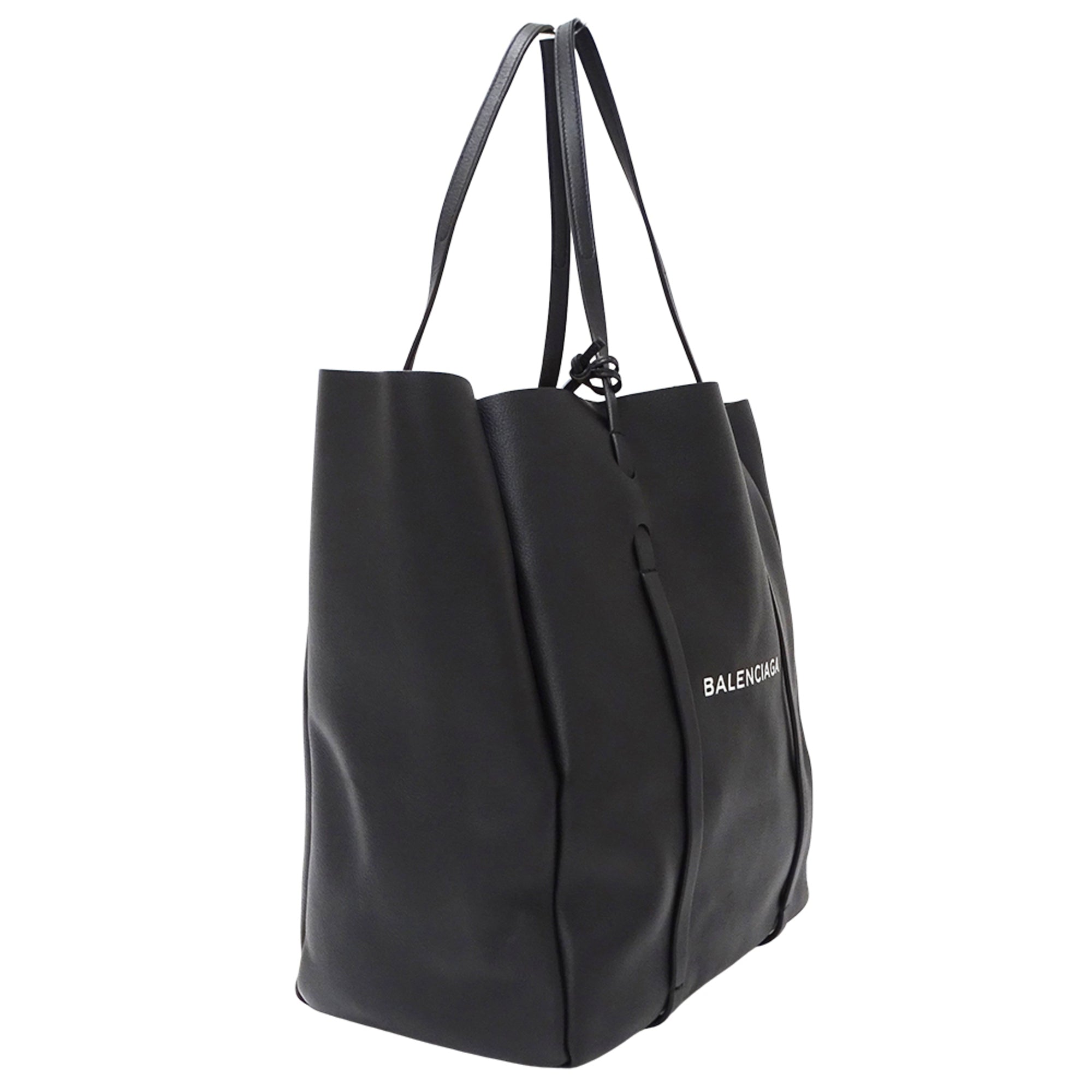Balenciaga Black Leather Handbag Tote Bag (Pre-Owned)