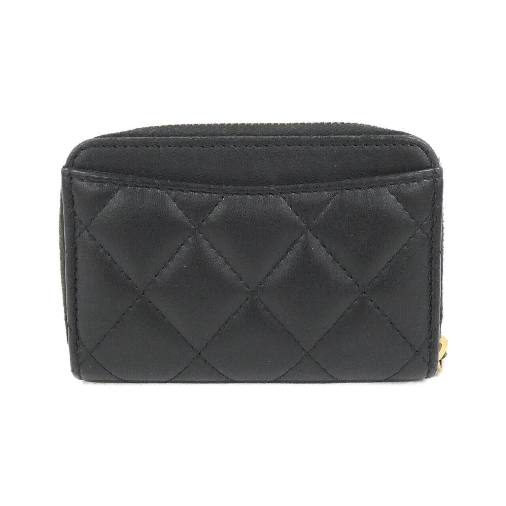 Chanel Black Leather Coin Purse/Coin Case (Pre-Owned)