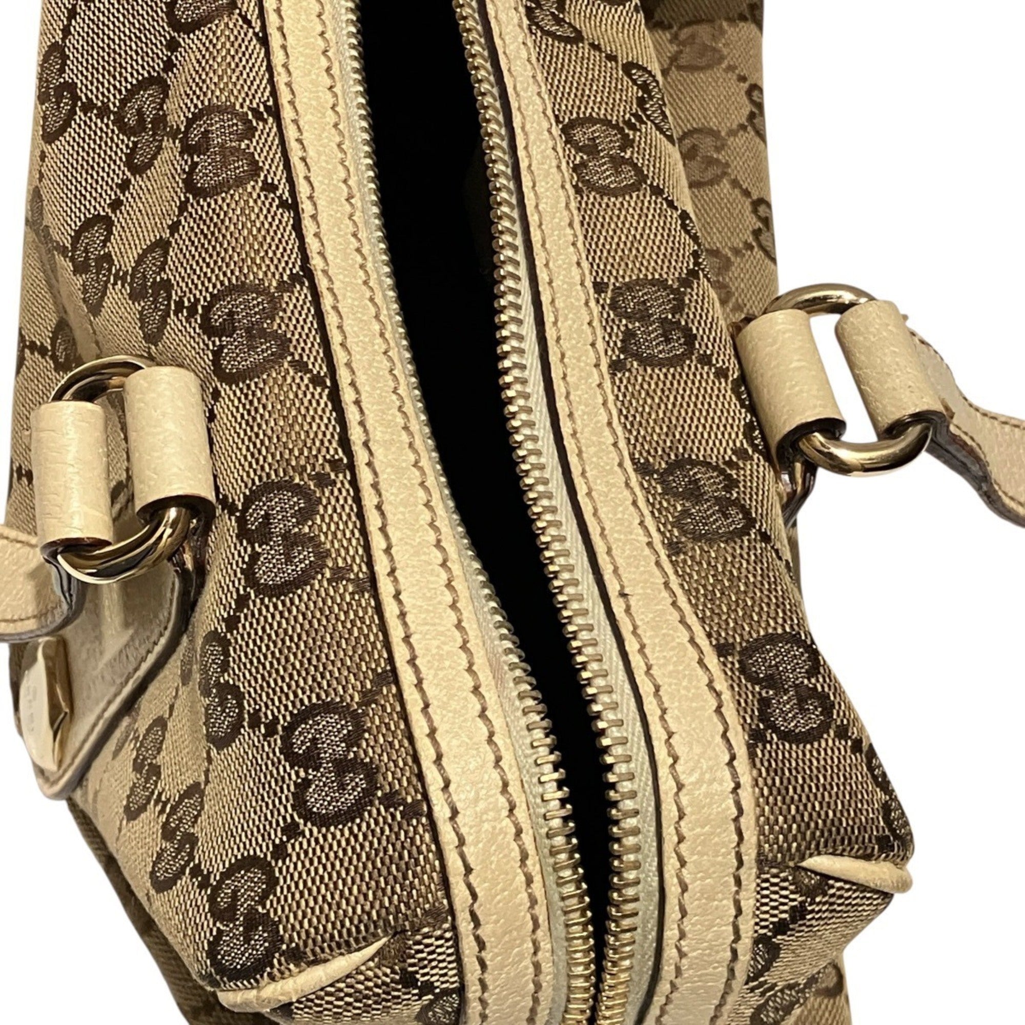 Gucci Brown Canvas Leather Handbag (Pre-Owned)