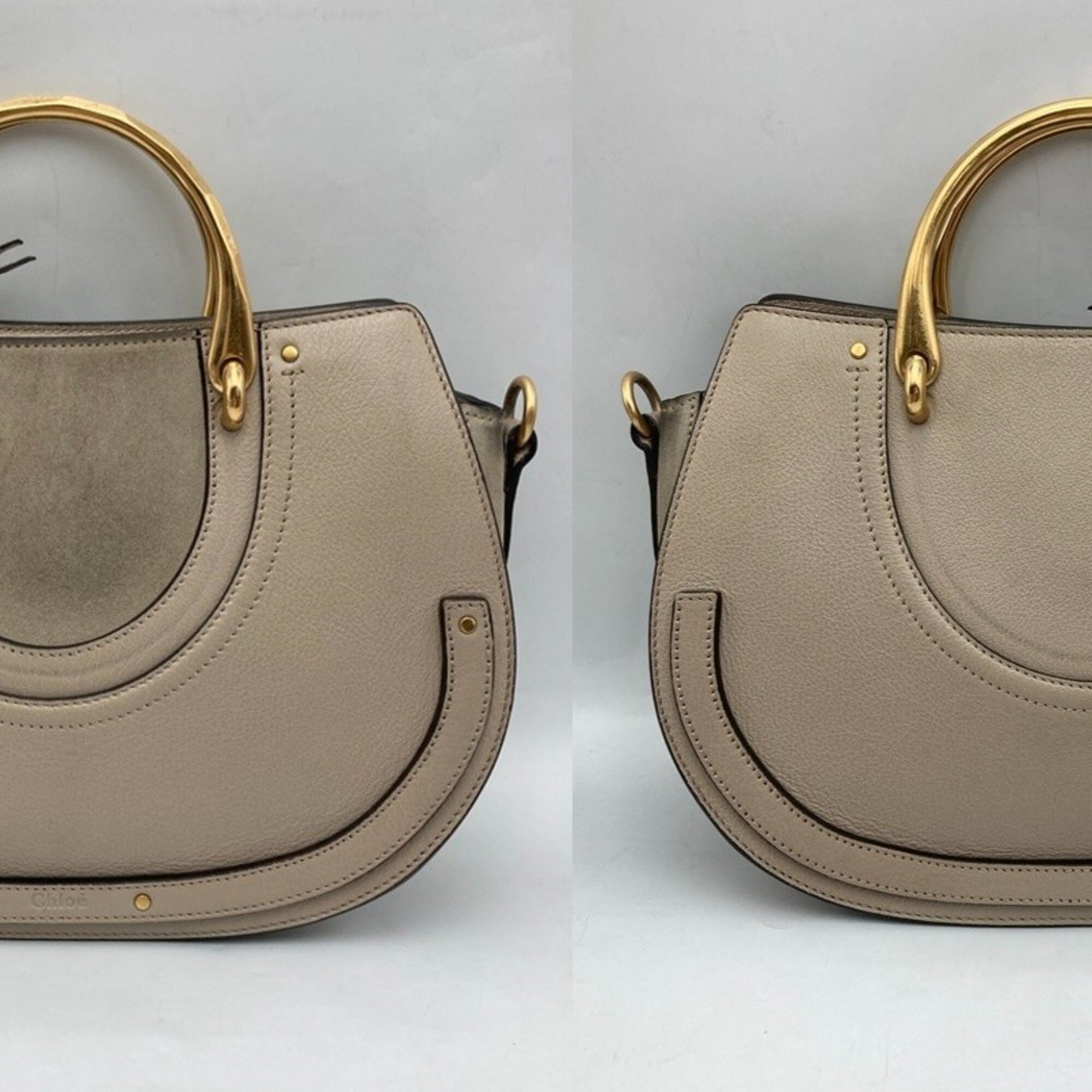 Chloé Gray Suede Shoulder Bag (Pre-Owned)