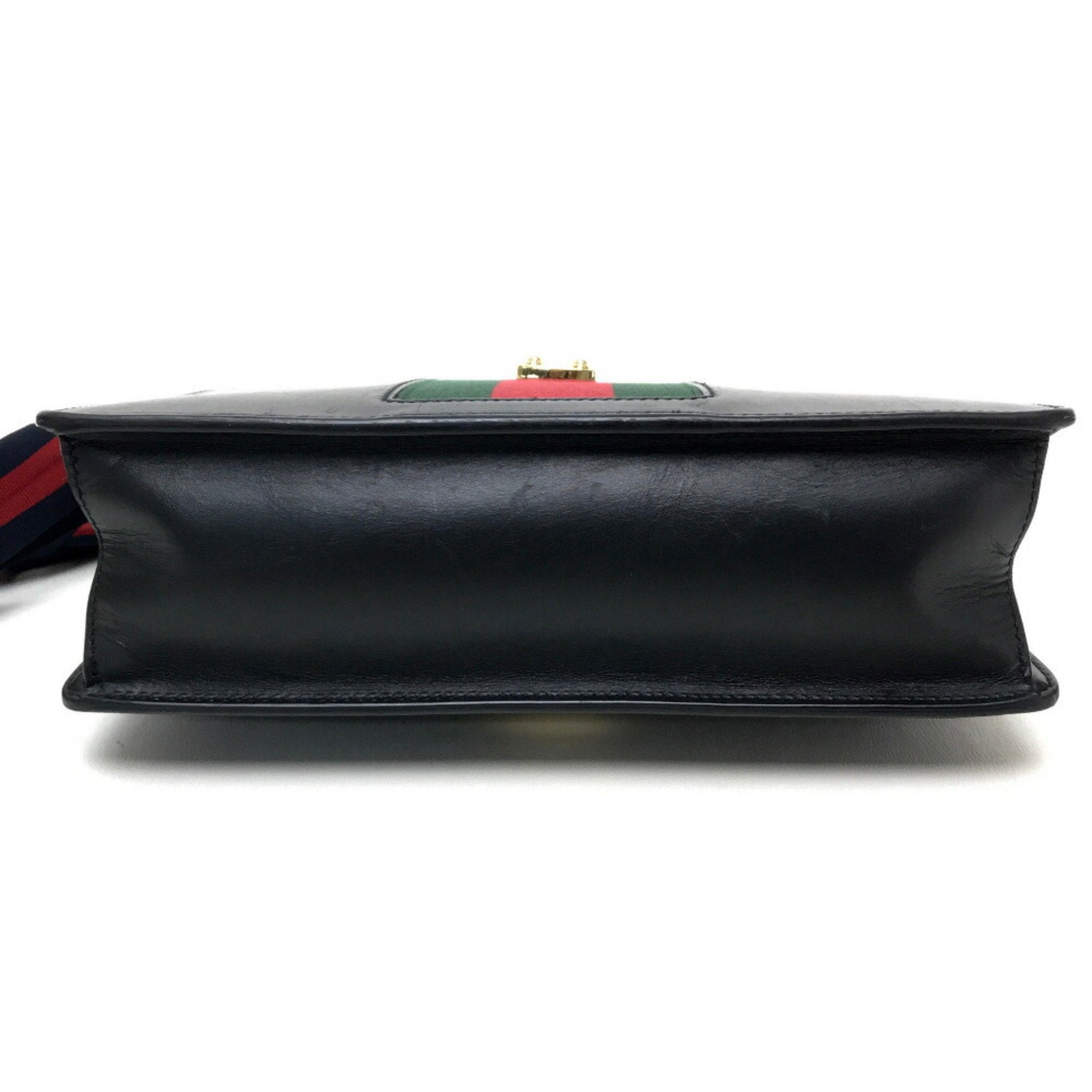Gucci Black Leather Handbag Shoulder Bag (Pre-Owned)