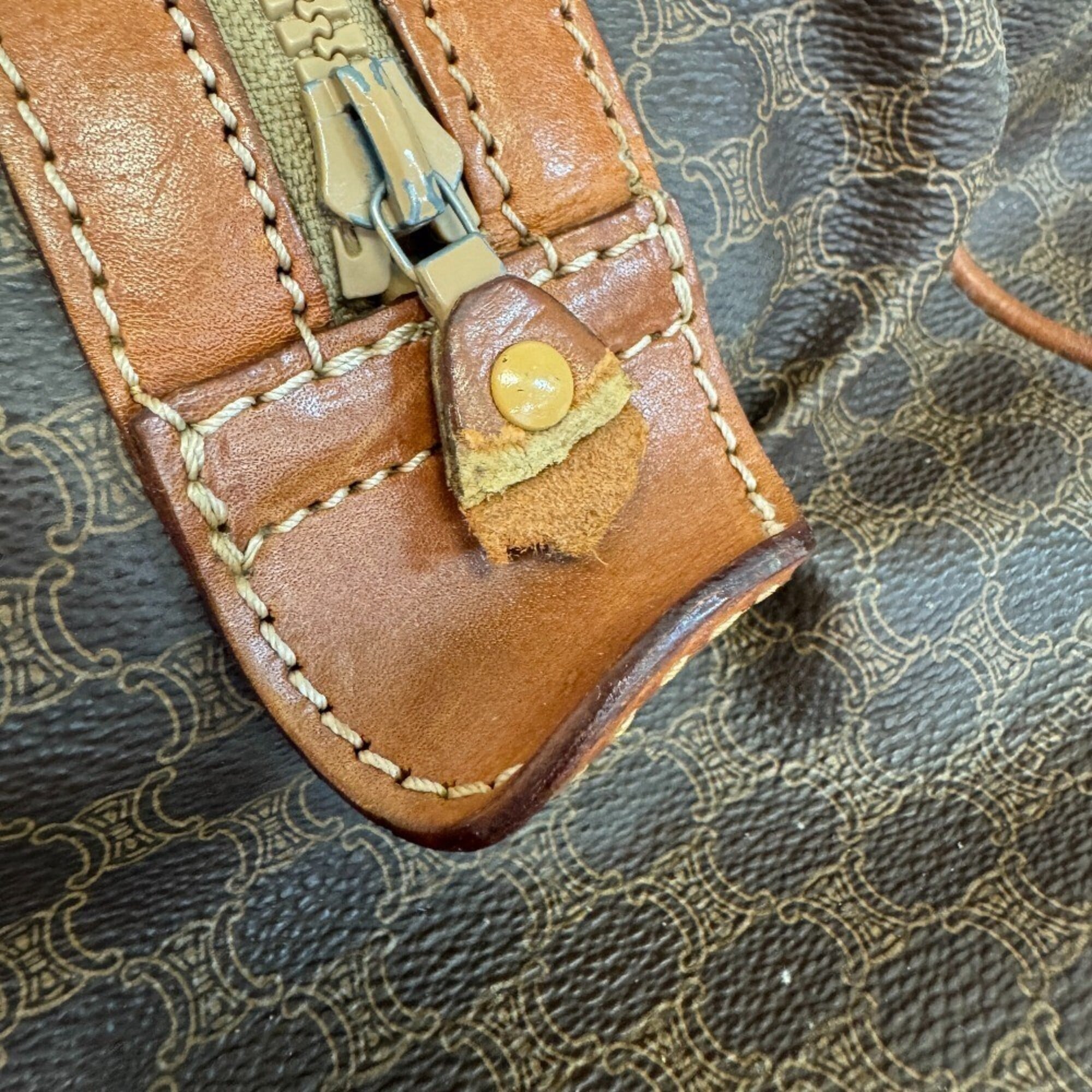 Celine Macadam Brown Pvc Boston Bag (Pre-Owned)