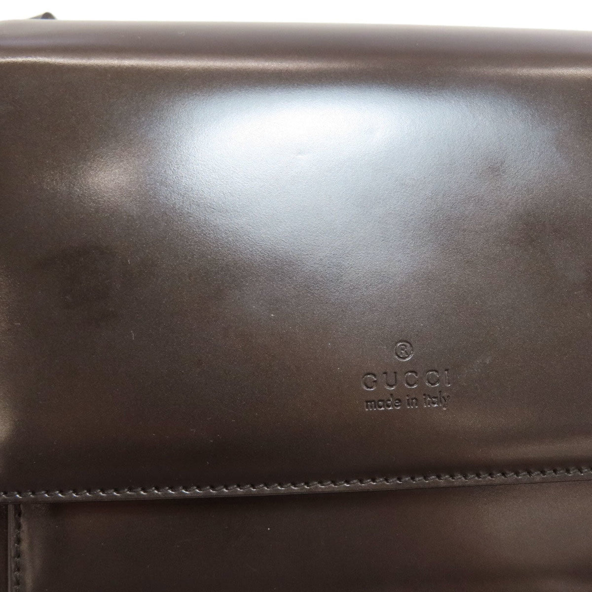 Gucci Black Gray Patent Leather Shoulder Bag (Pre-Owned)