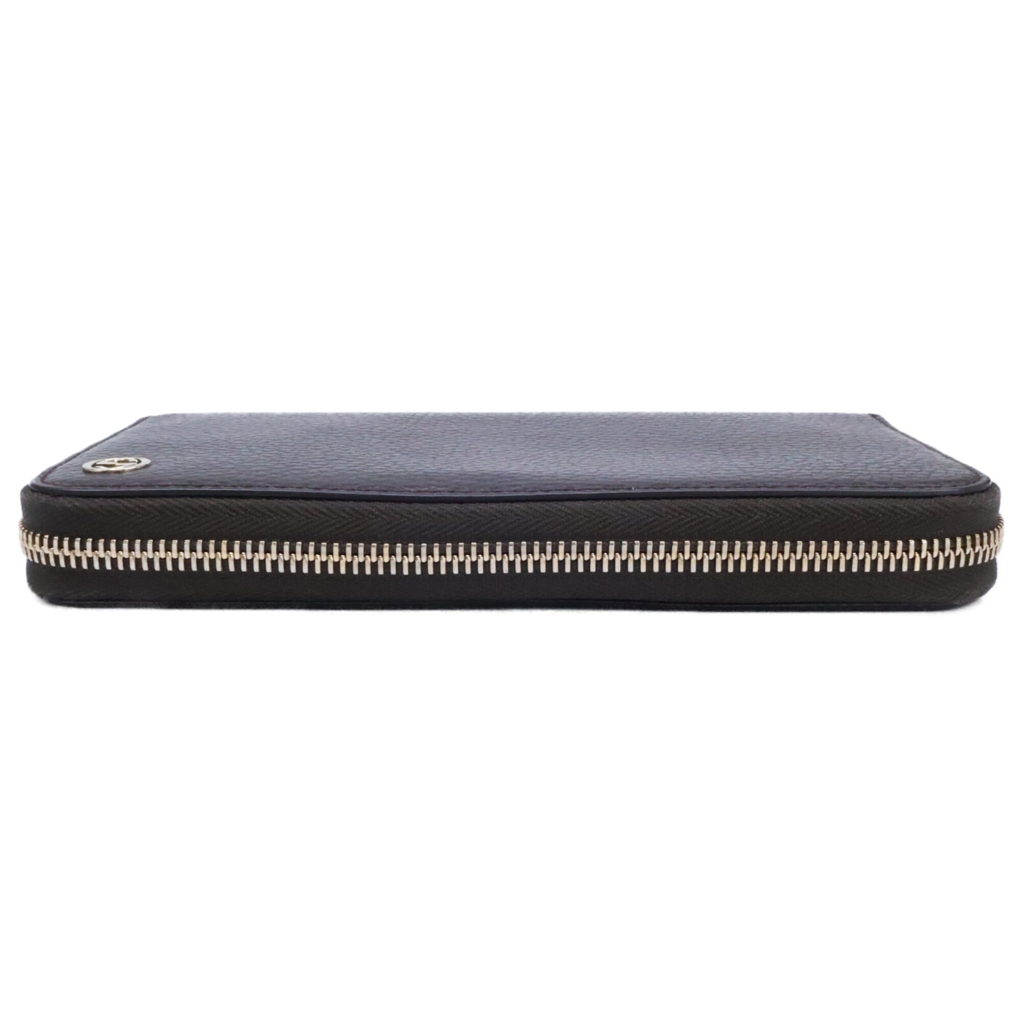 Gucci Dark Brown Leather Long Wallet (Bi-Fold) (Pre-Owned)